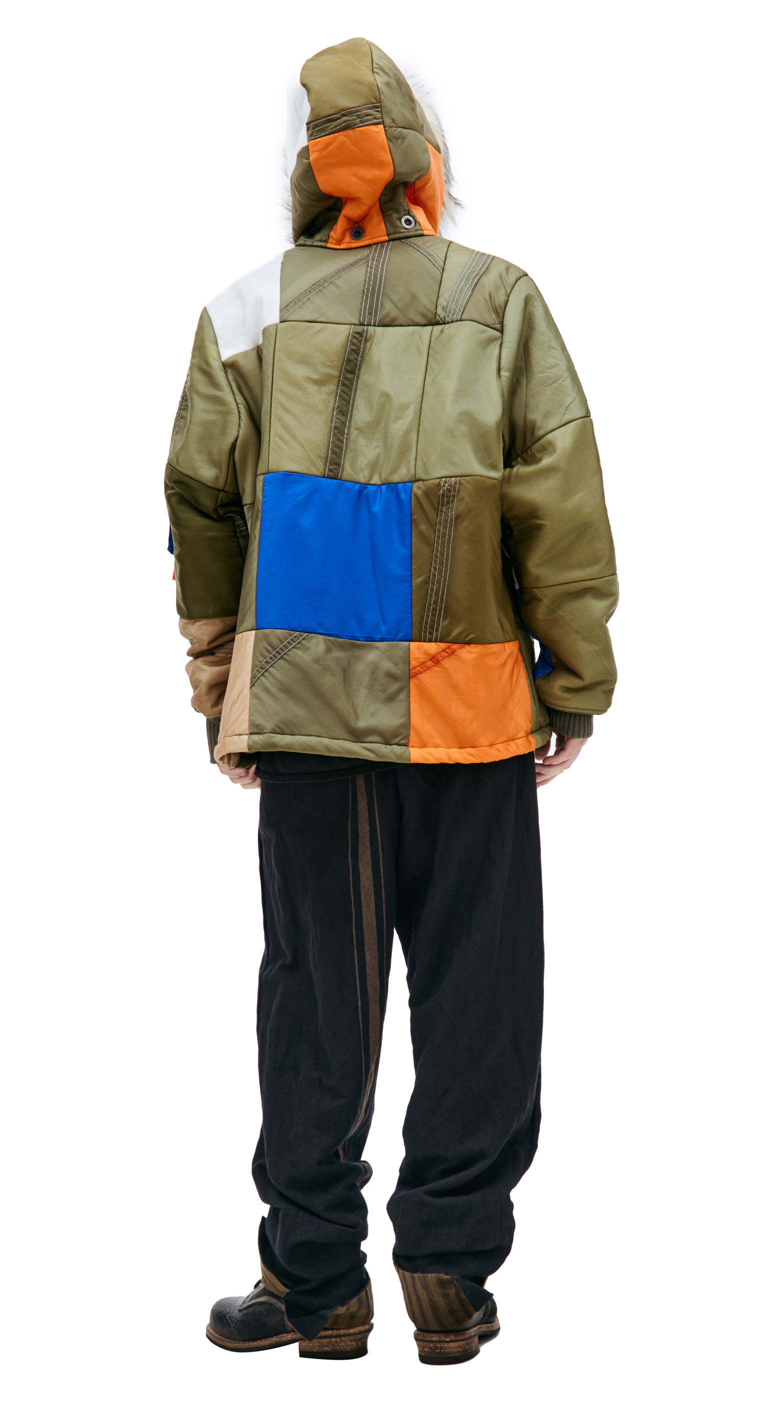 Greg Lauren Куртка пэчворк с капюшоном
