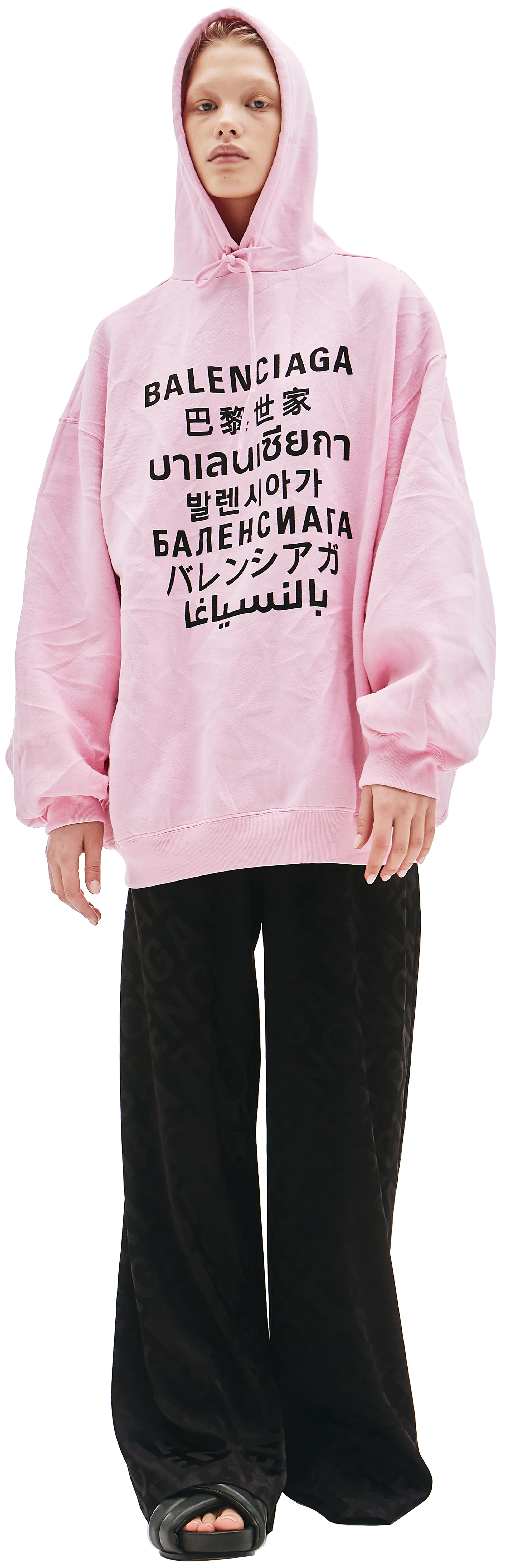 Balenciaga Розовое худи Languages