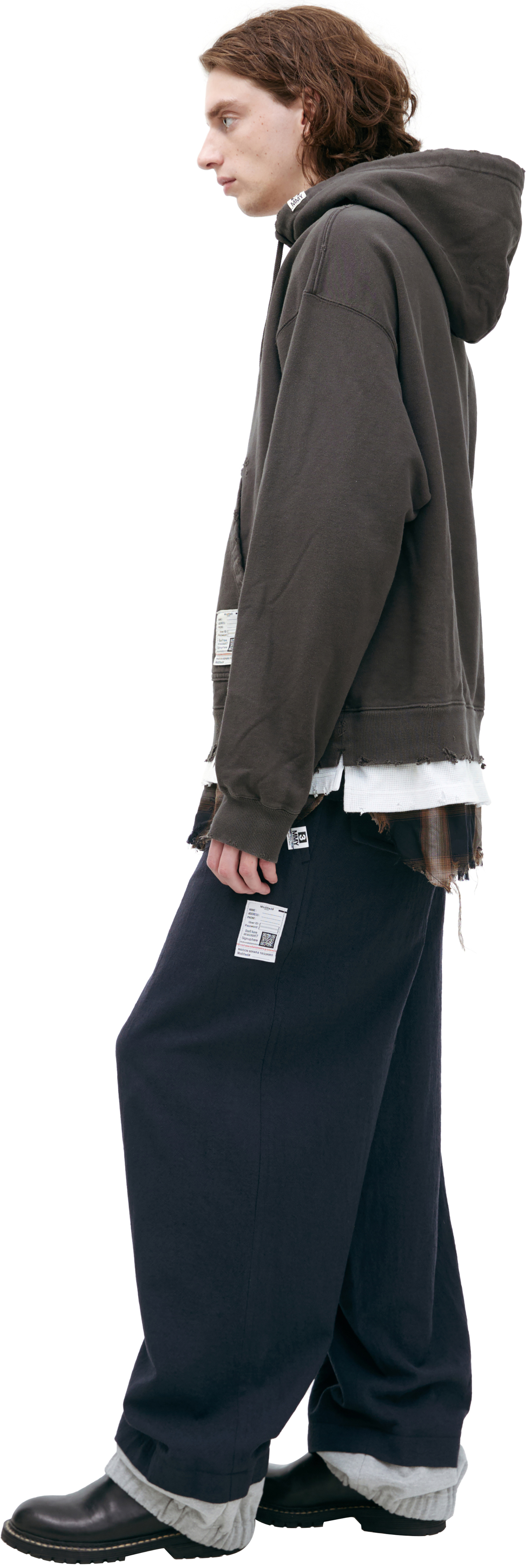 Maison Mihara Yasuhiro Худи с вшитой рубашкой