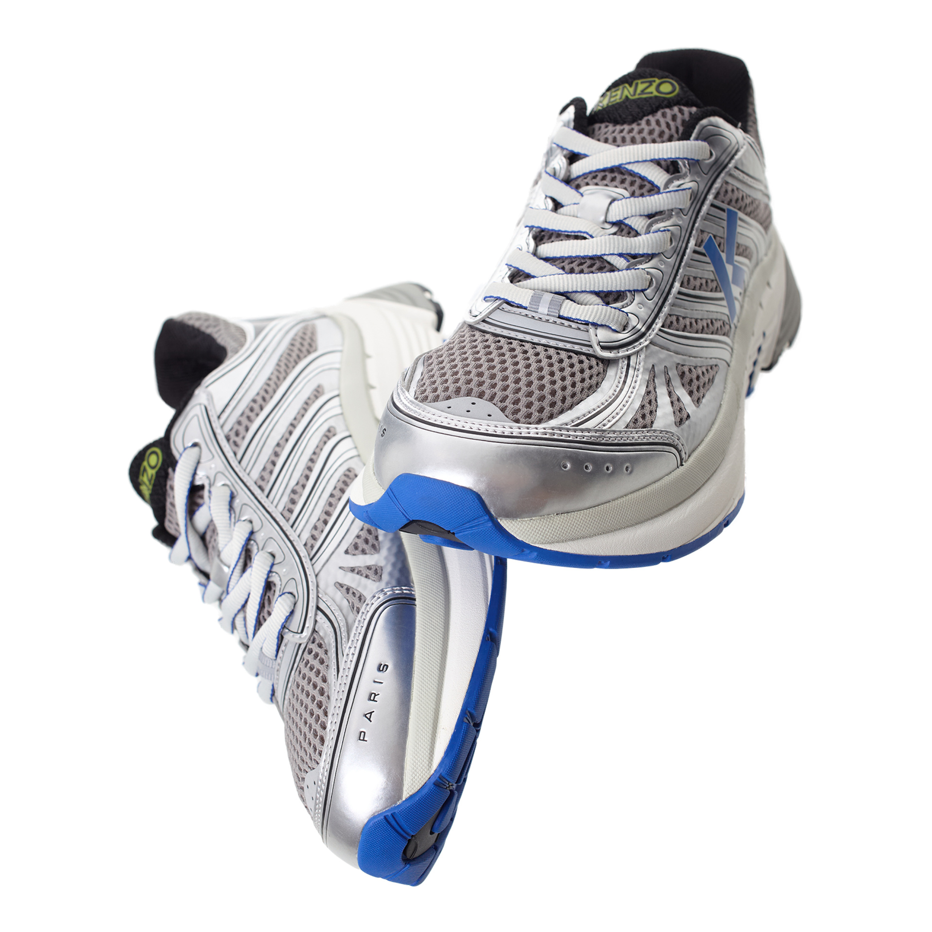 KENZO Серебристые кроссовки с логотипом