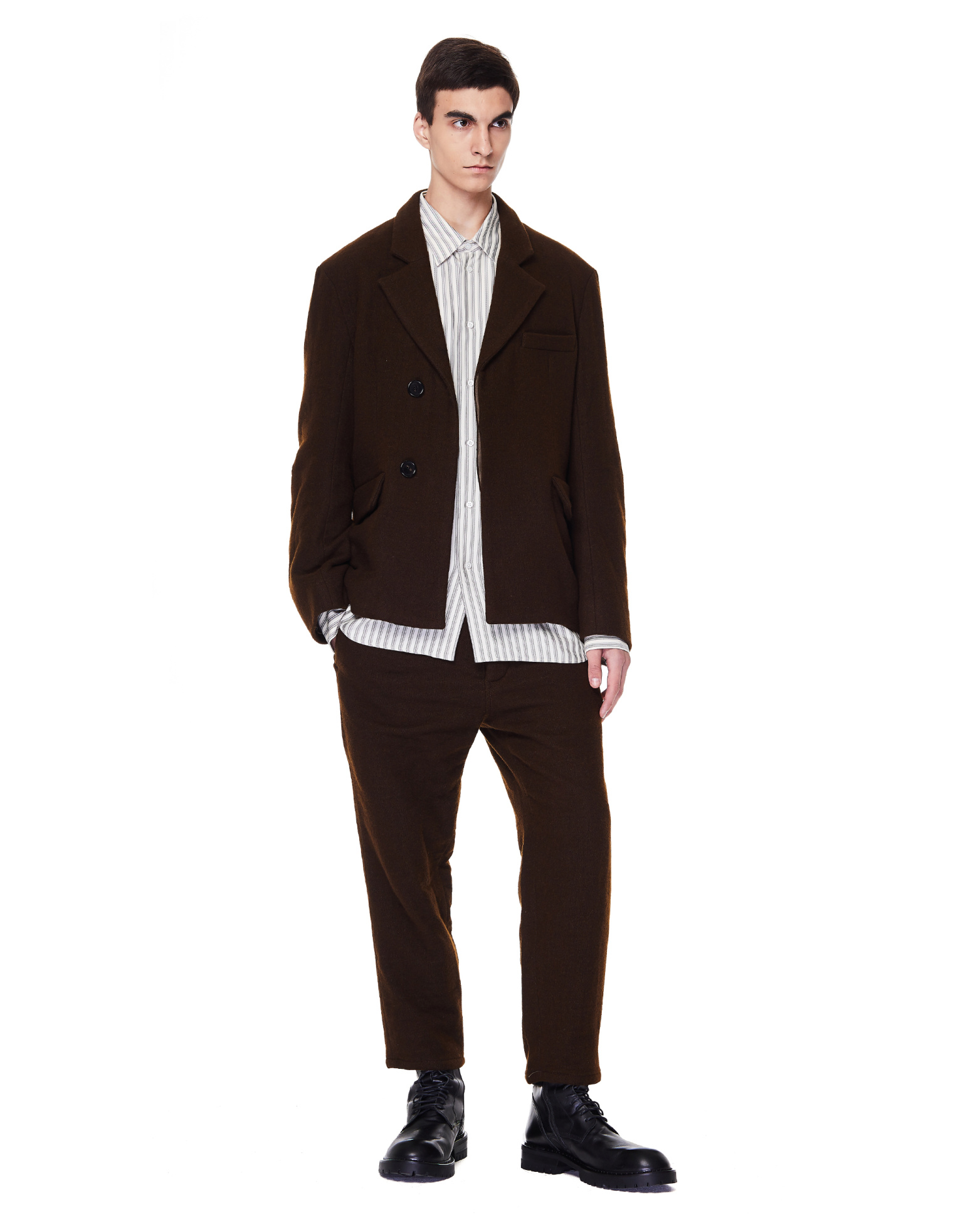 Ann Demeulemeester Пиджак из хлопка и шерсти