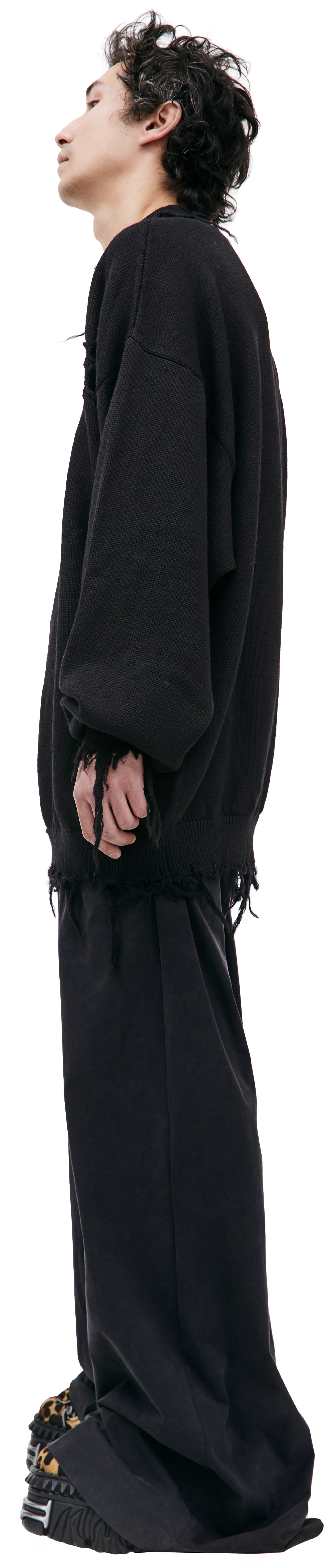 VETEMENTS Рваный оверсайз свитер из шерсти