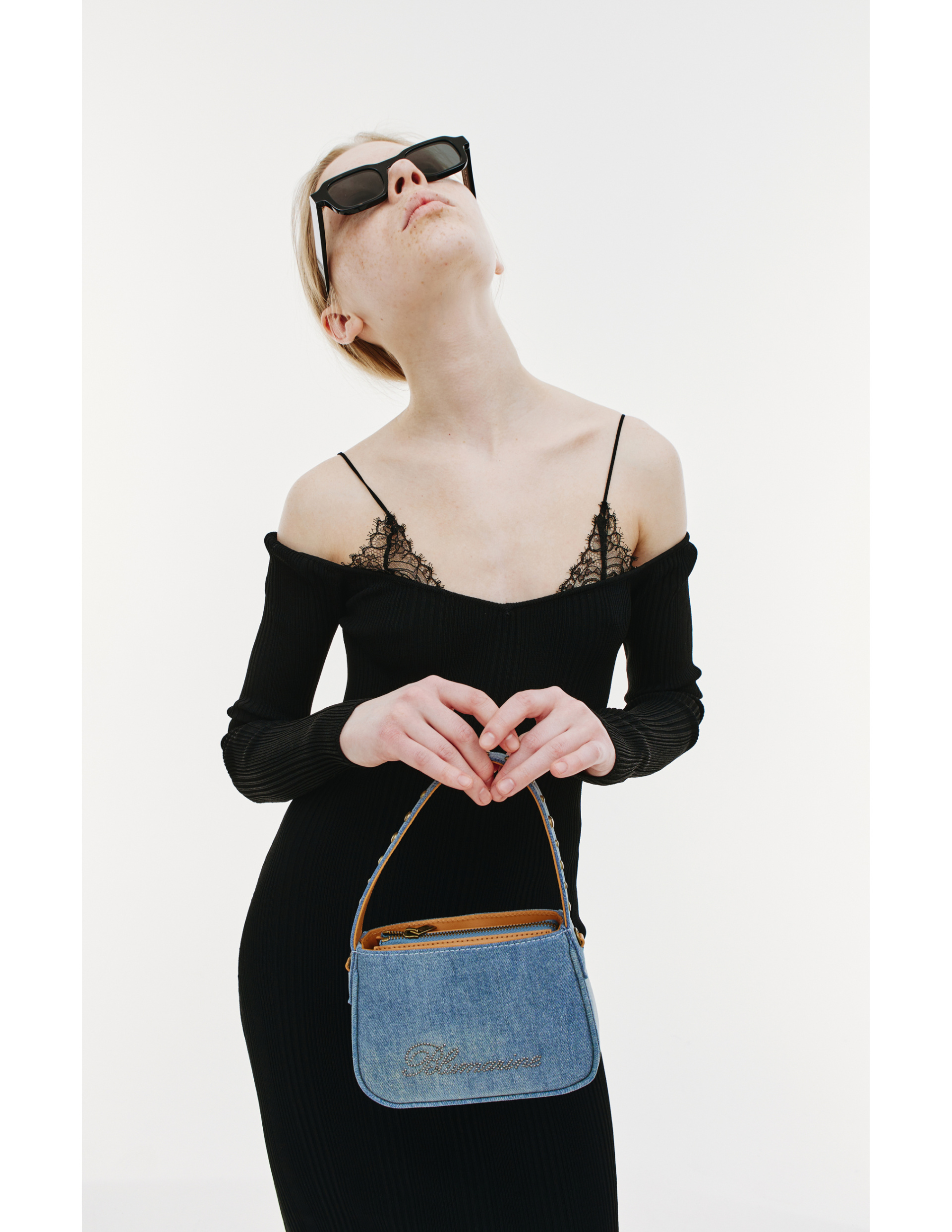 Blumarine Черное платье с кружевом