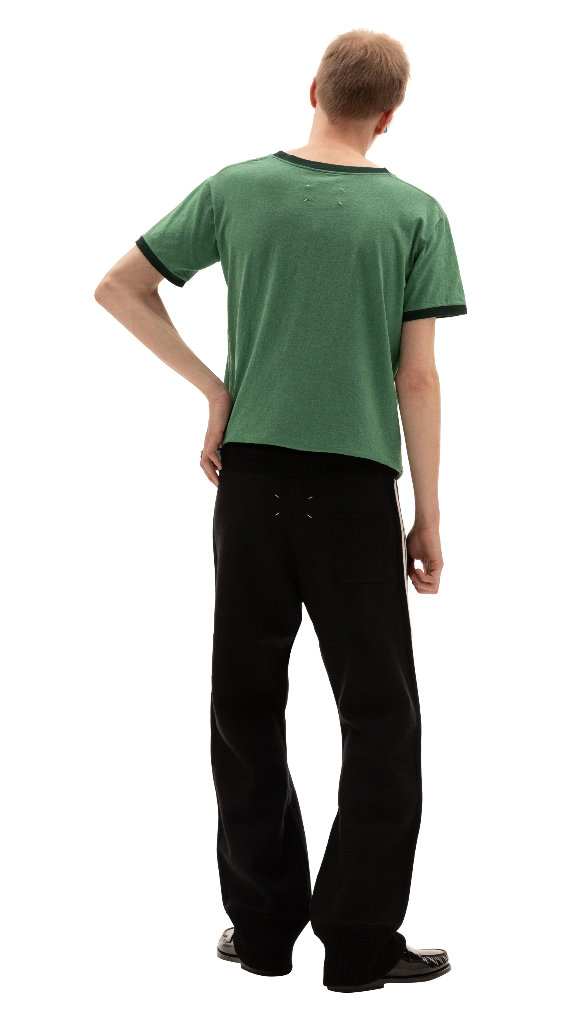 Maison Margiela Брюки из шерсти с лампасами