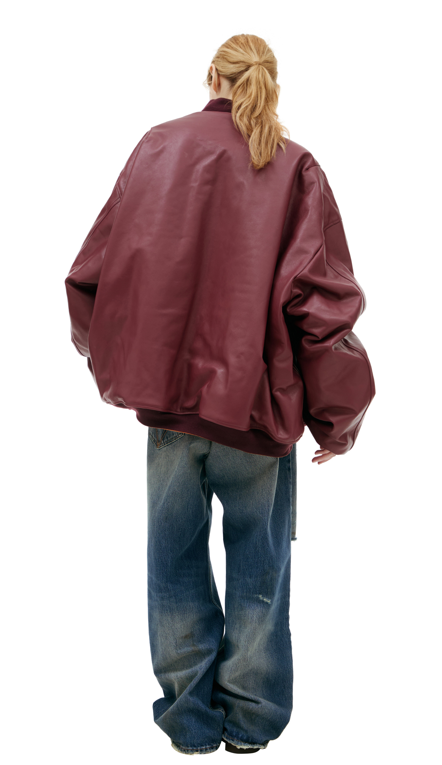 VETEMENTS Кожаный бомбер на молнии