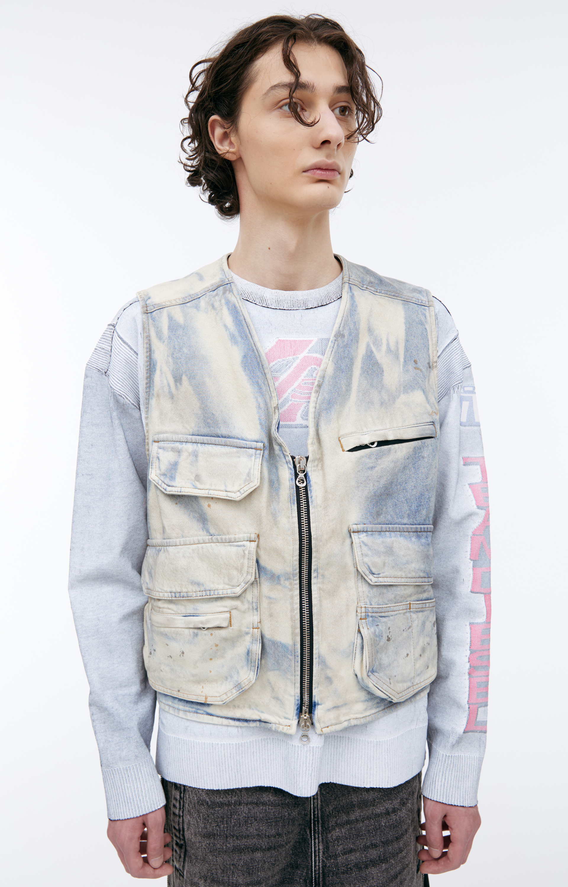 Diesel Джинсовый жилет с накладными карманами