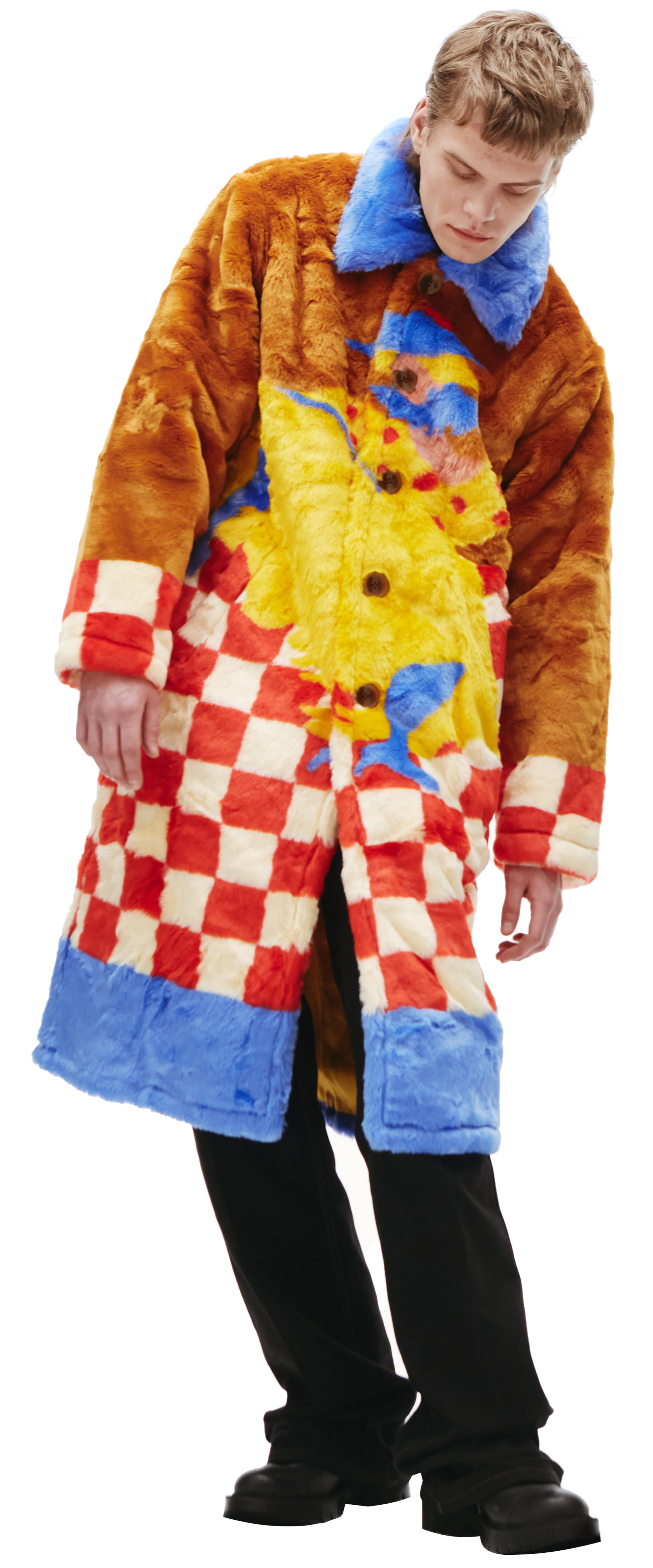 KidSuper Разноцветная шуба из искуственного меха