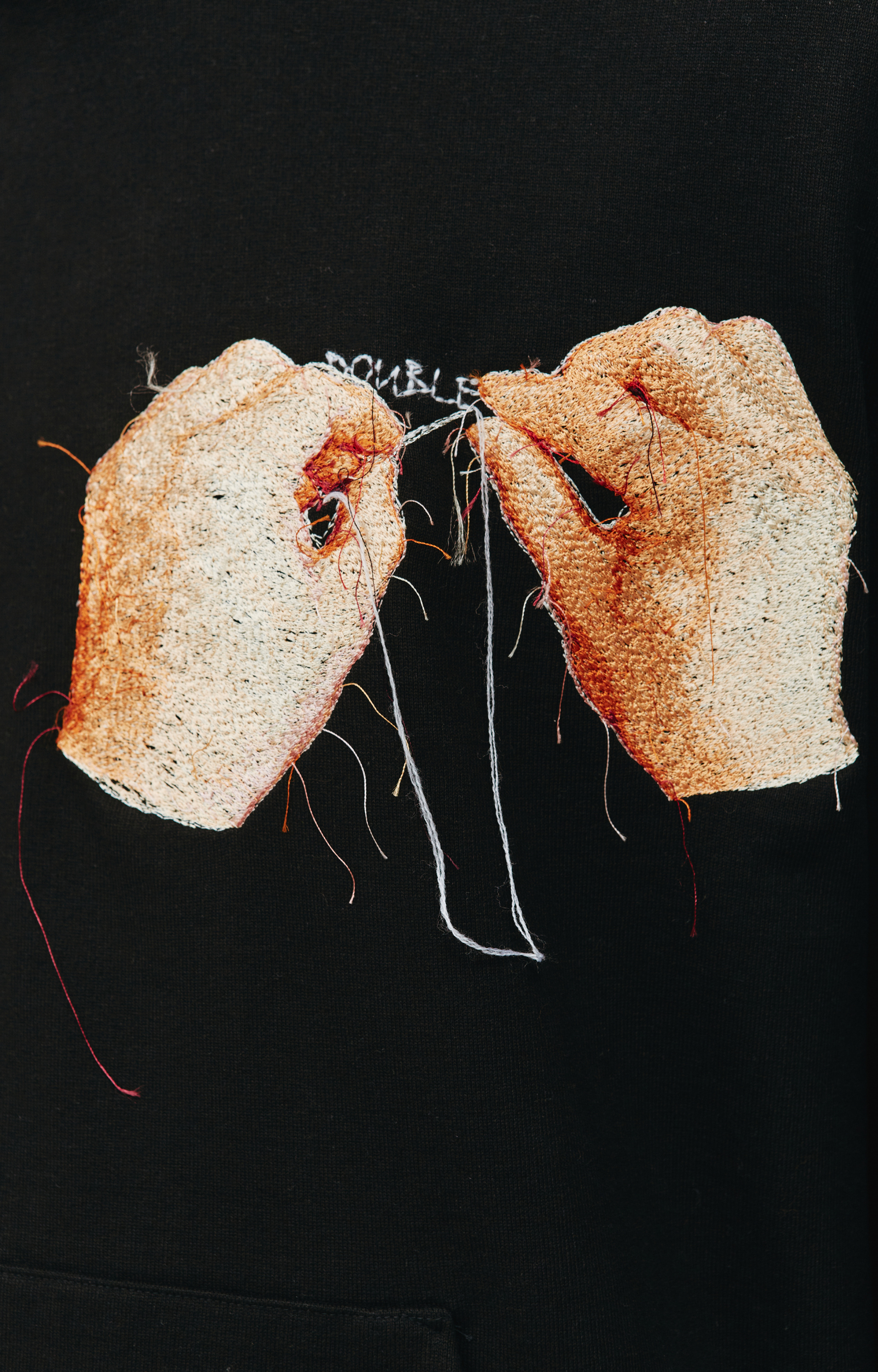 Doublet Черное худи с вышивкой