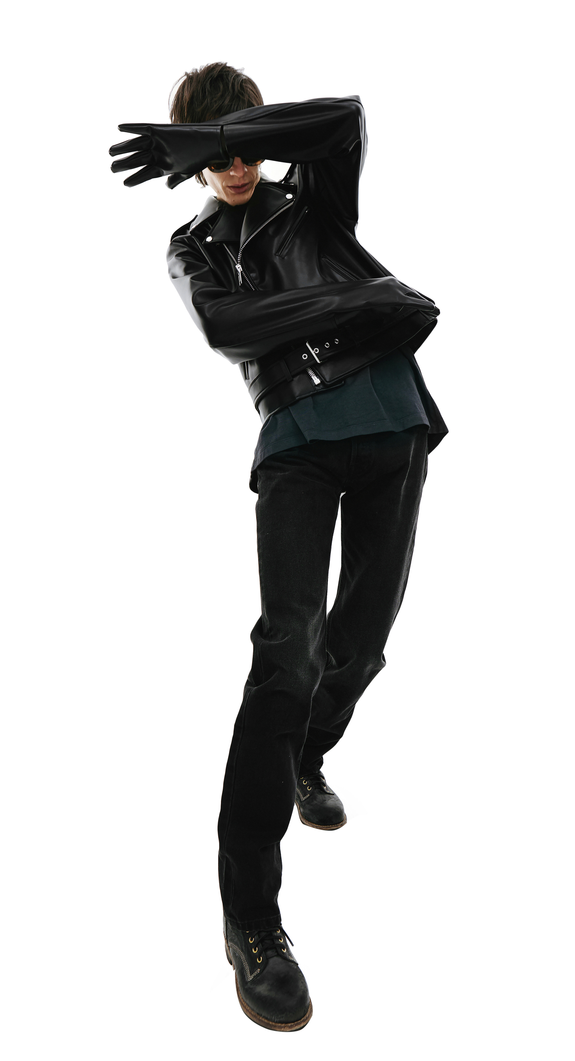 Doublet Куртка с рукавами-перчатками из искусственной кожи