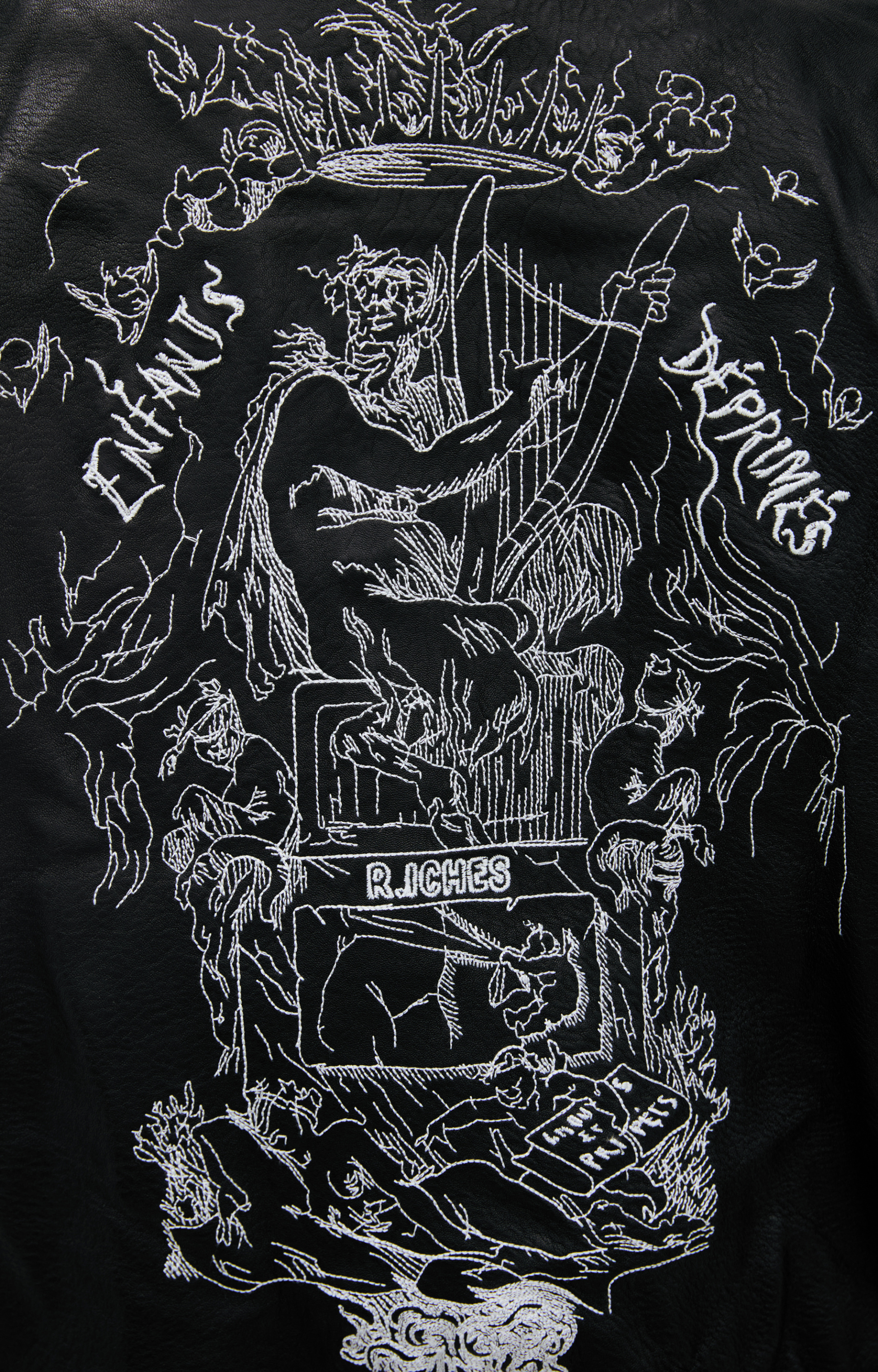 Enfants Riches Déprimés Кожаная куртка с вышивками