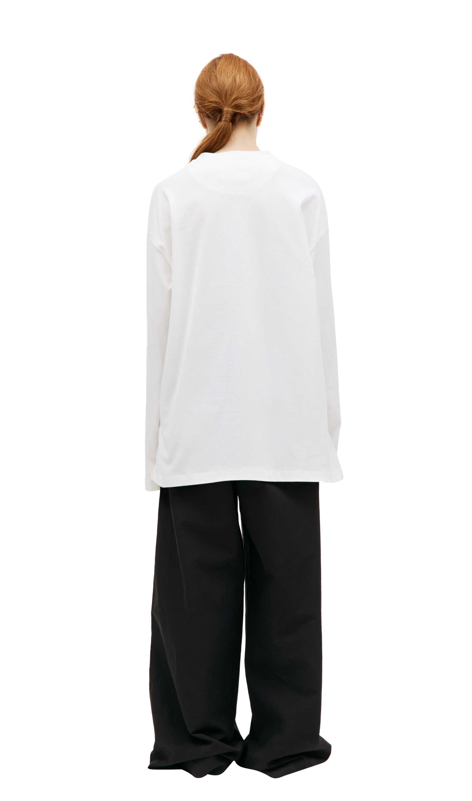 Jil Sander Хлопковый лонгслив с принтом