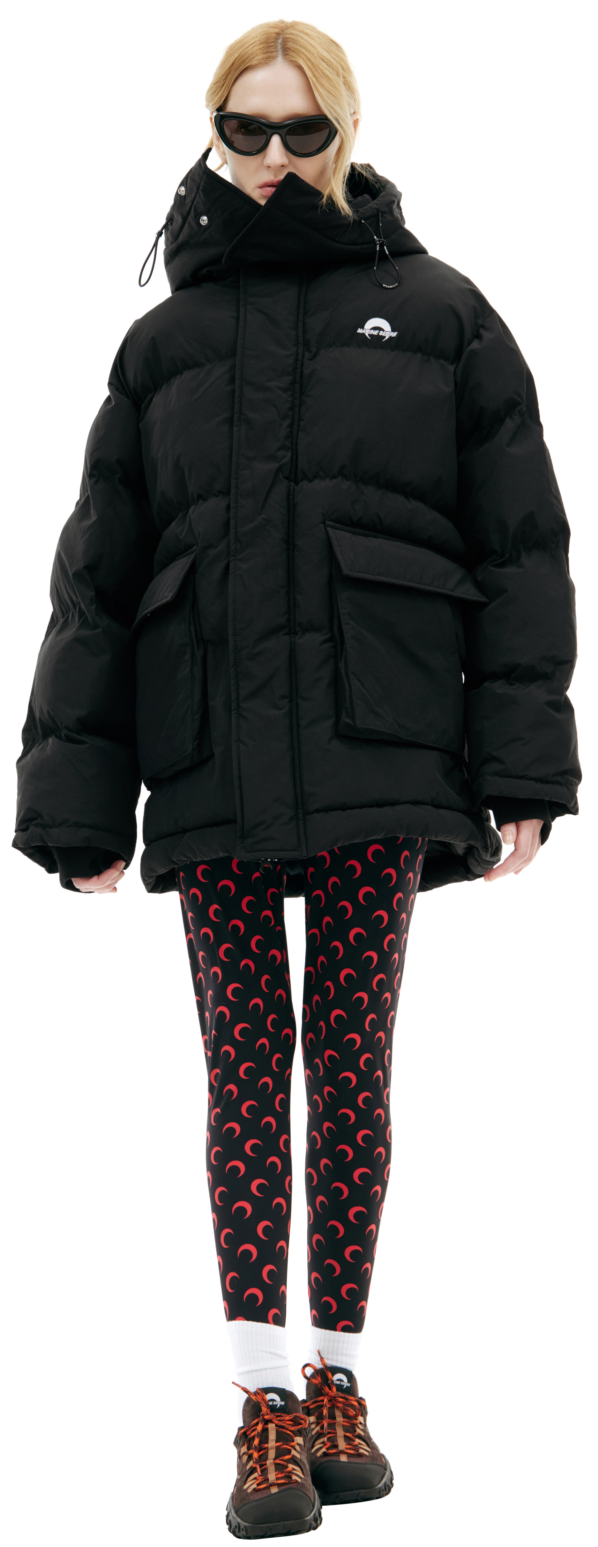 MARINE SERRE Пуховик с логотипом