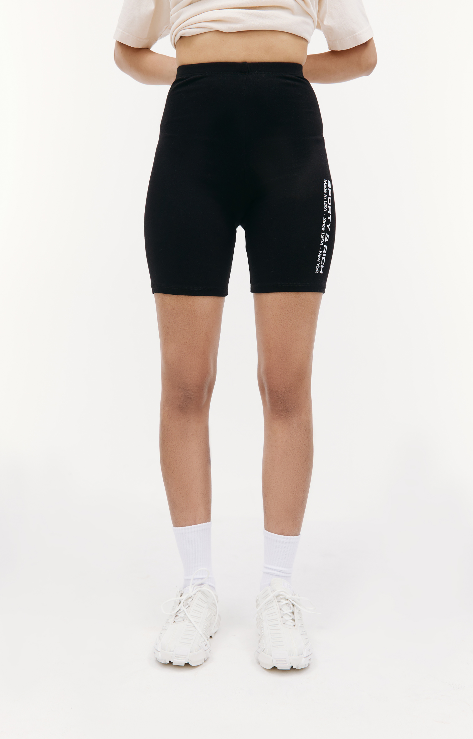SPORTY & RICH Черные велосипедки с логотипом