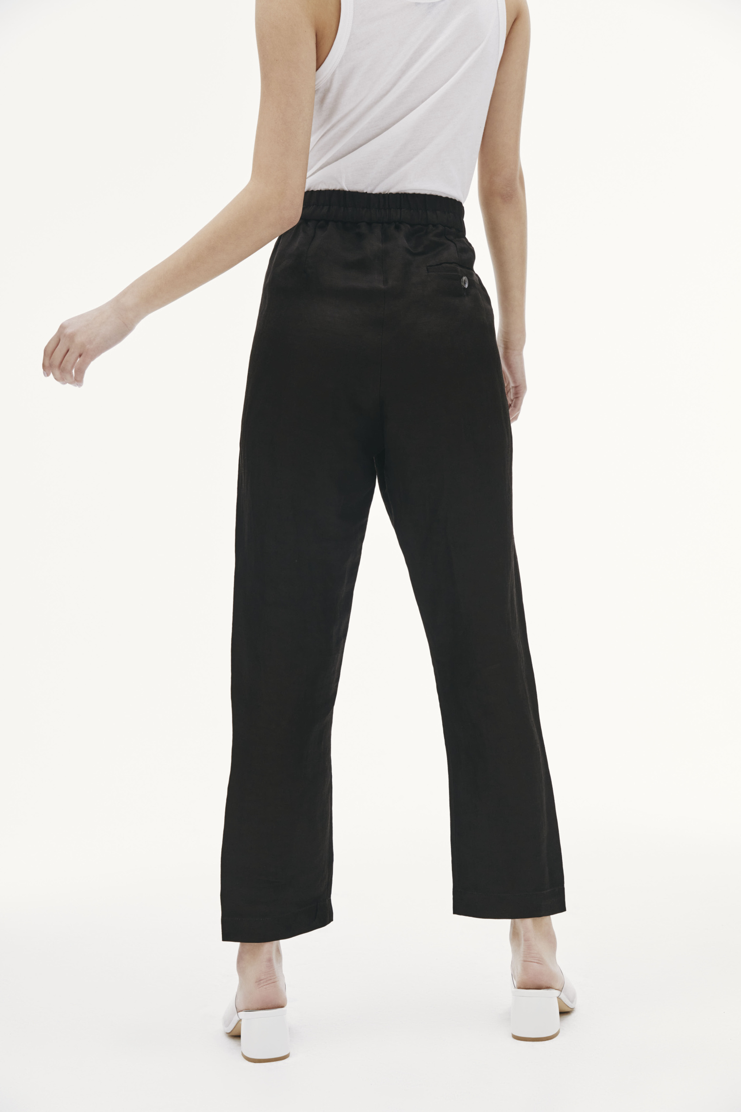 Ann Demeulemeester Черные льняные брюки