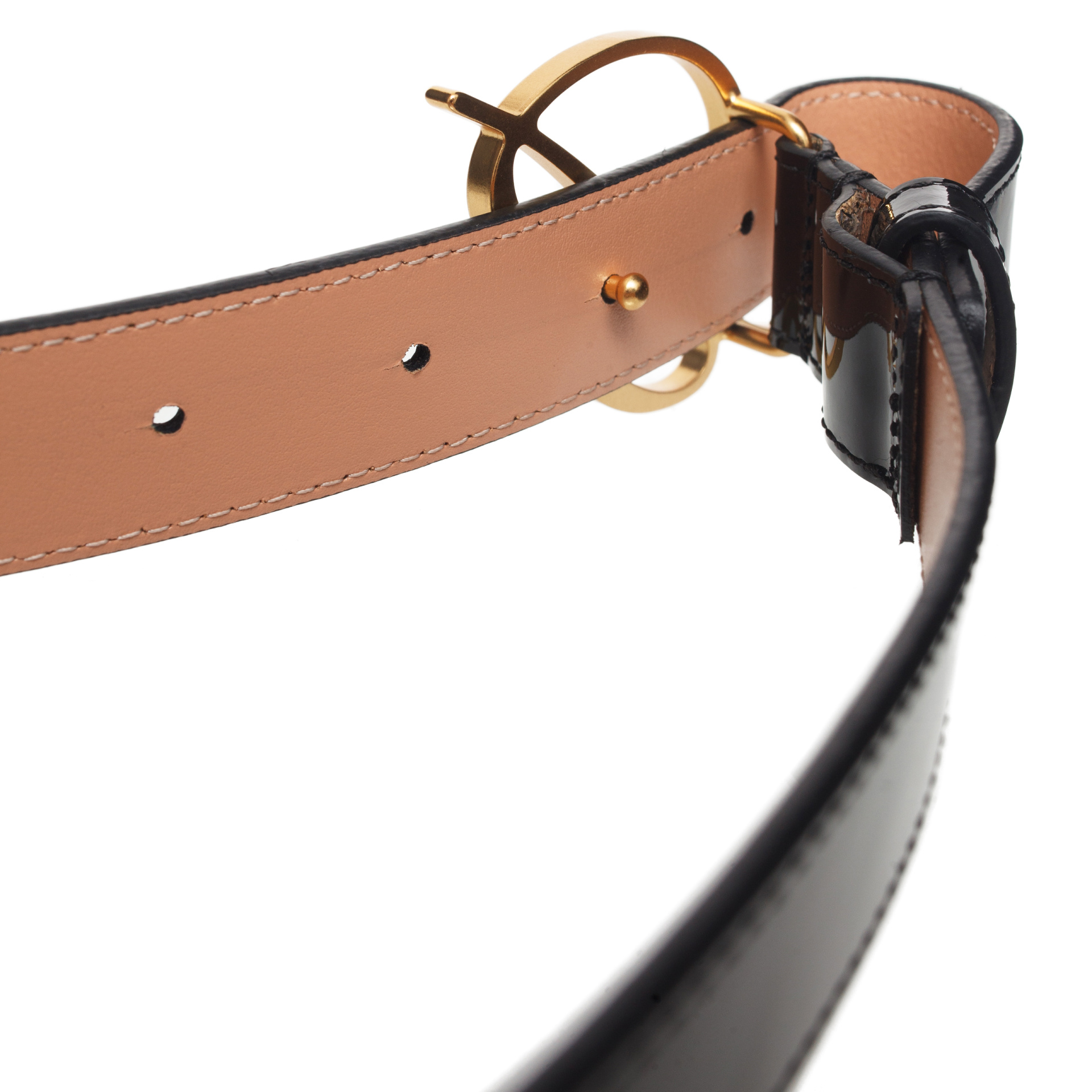 Blumarine Лакированный ремень с металлической пряжкой