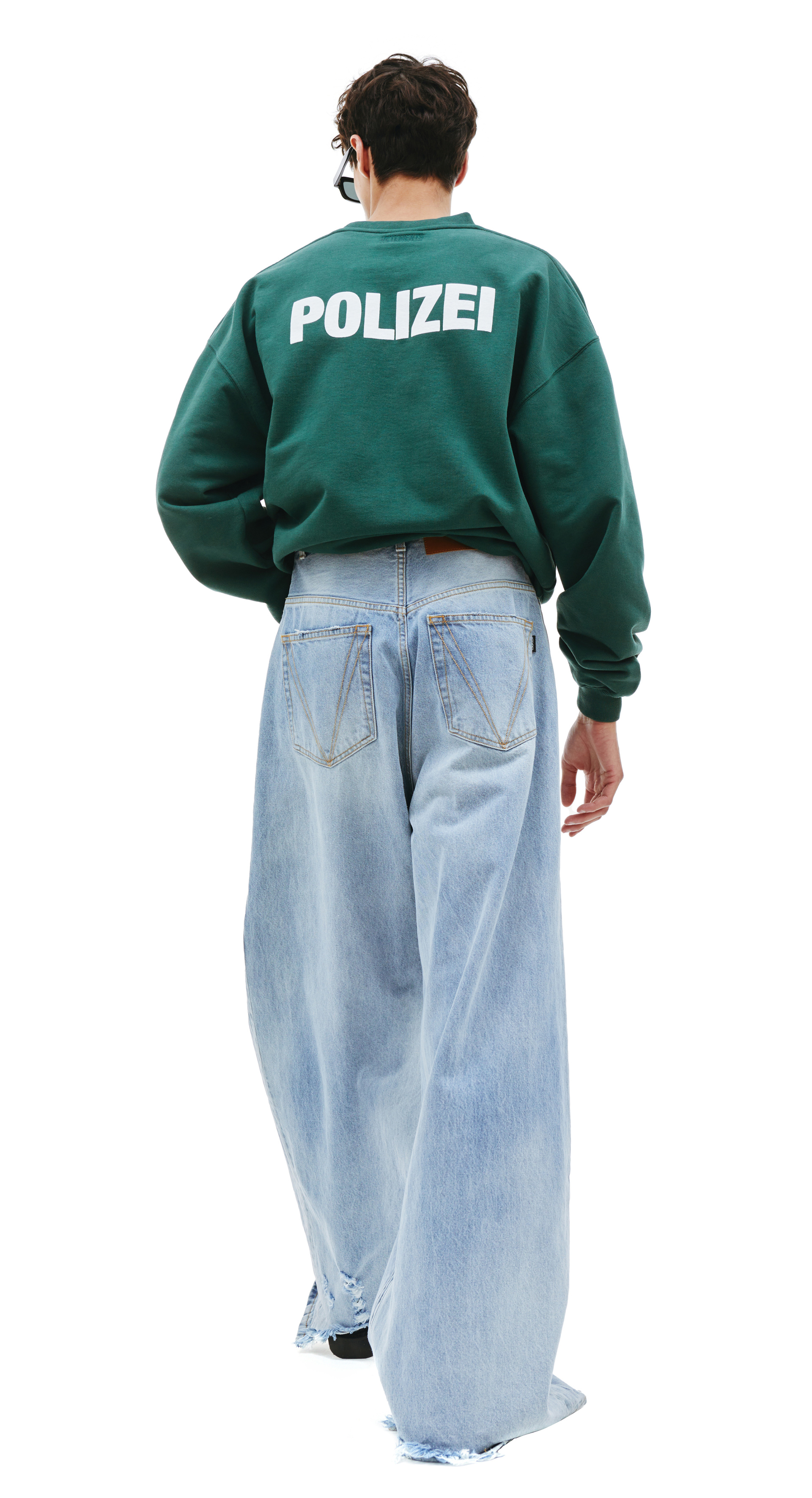 VETEMENTS Широкие джинсы с рваными коленями