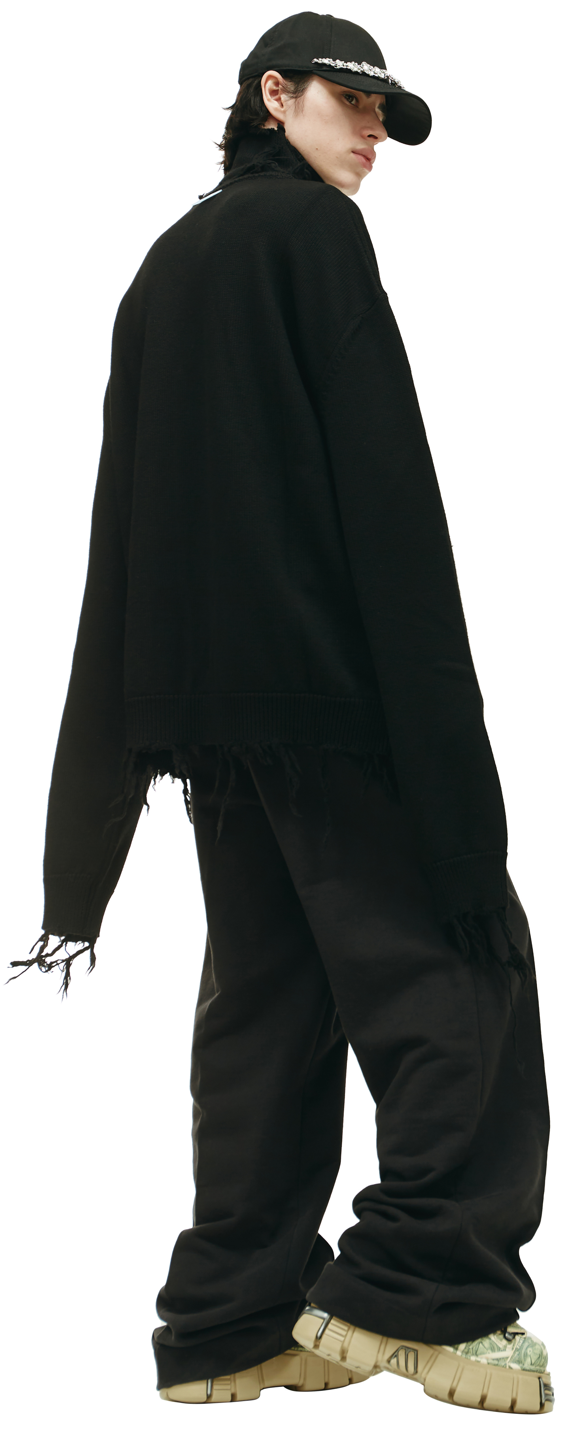 VETEMENTS Рваный свитер с высоким горлом