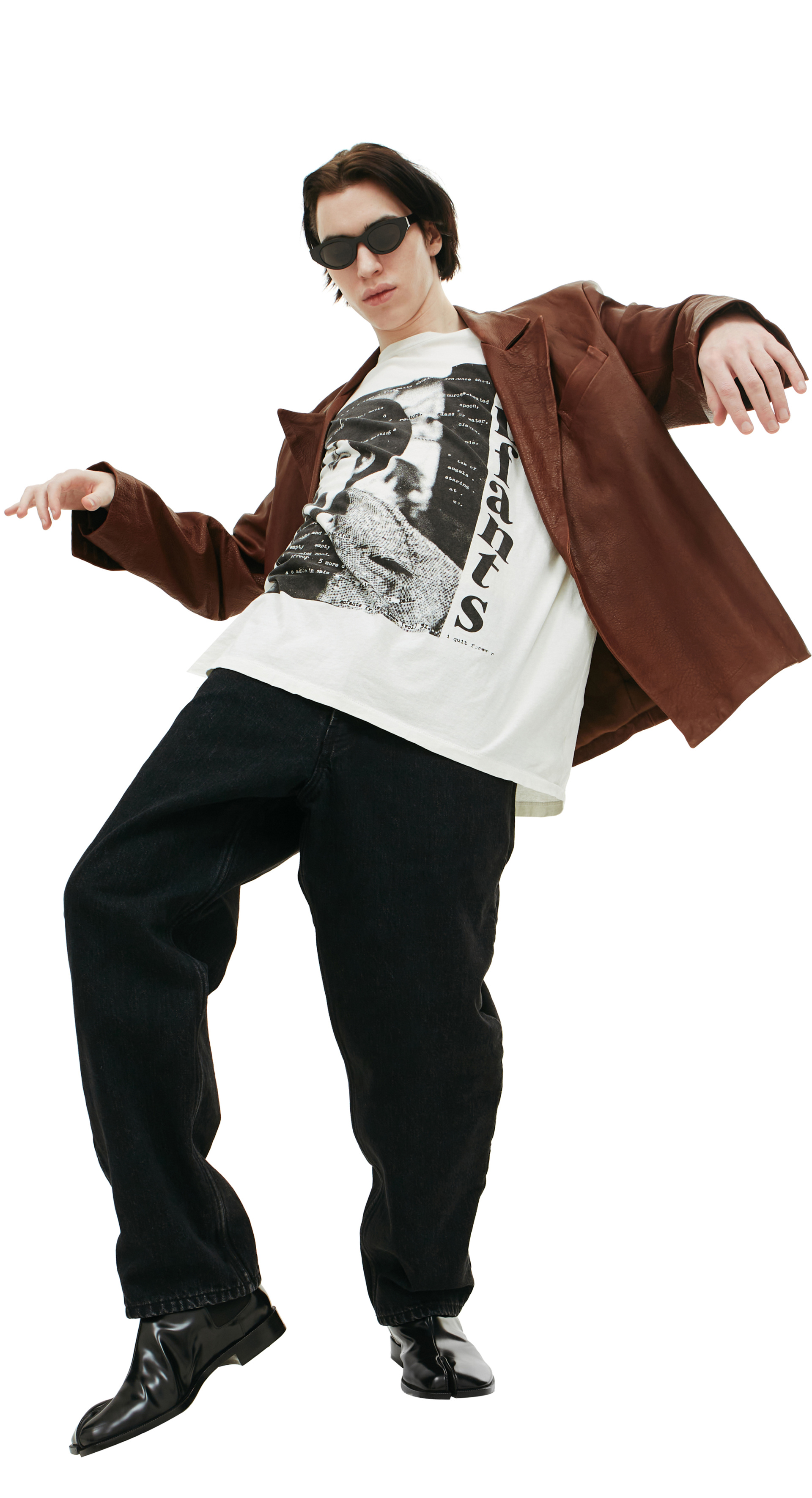 Enfants Riches Déprimés Кожаный пиджак без пуговиц