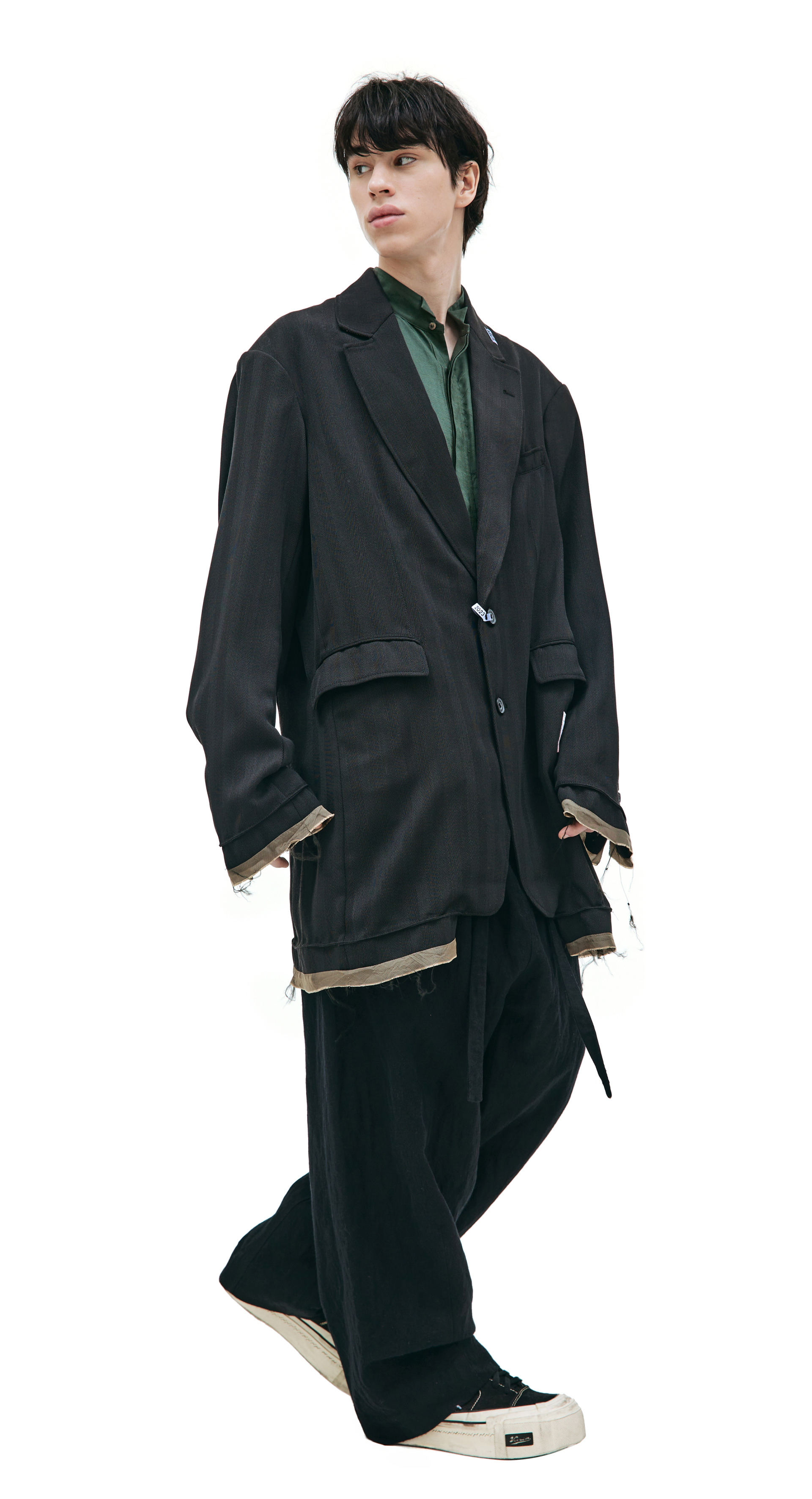 Maison Mihara Yasuhiro Комбинированный пиджак с патчем