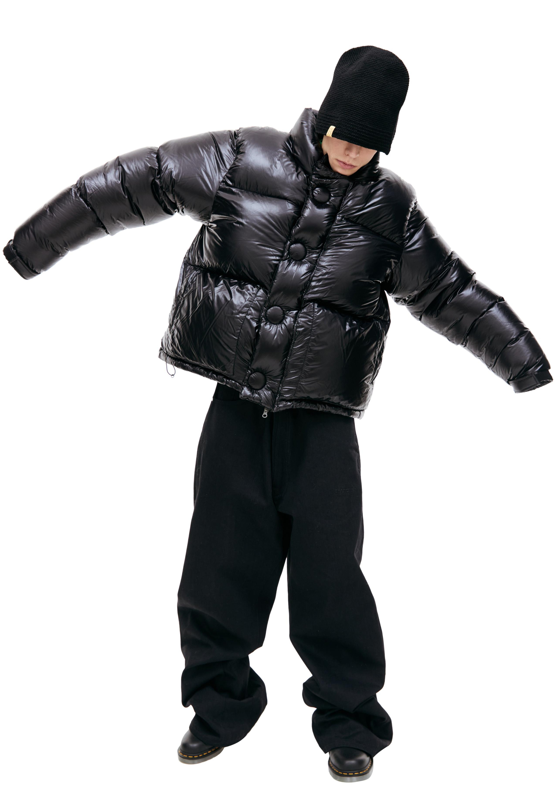 Readymade Черный пуховик с высоким воротником