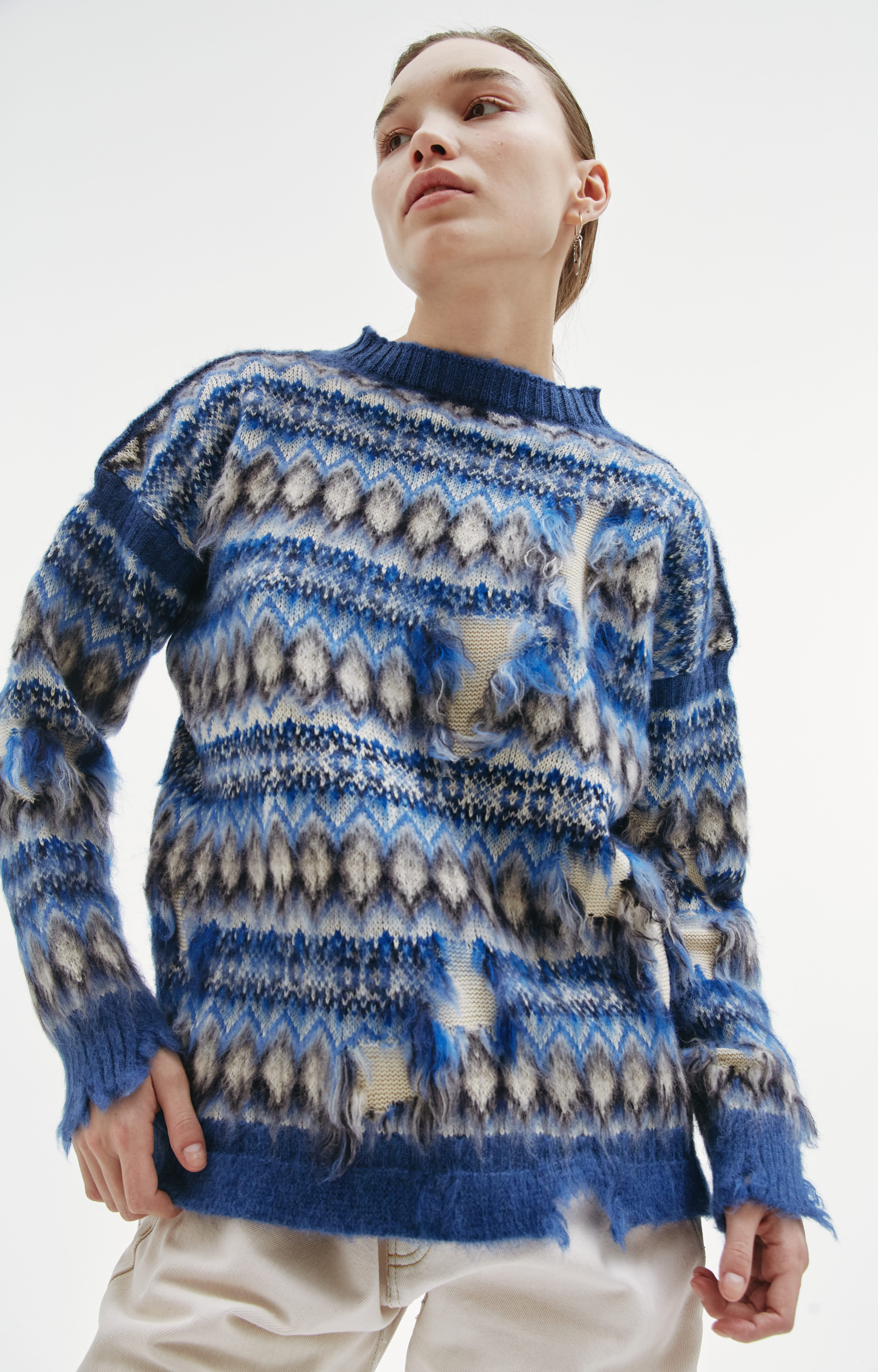 Maison Margiela Свитер из шерсти с винтажным эффектом