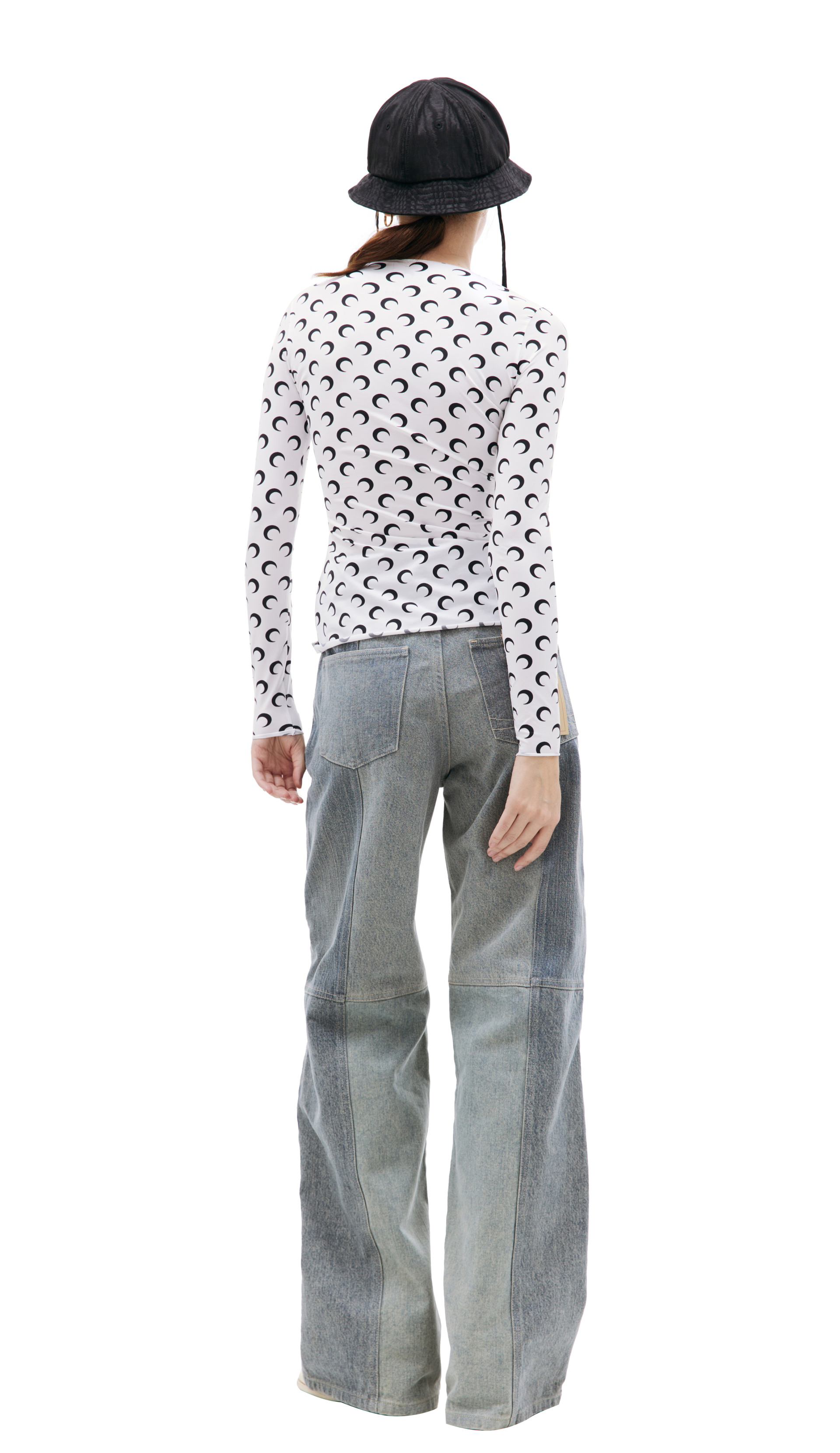 MARINE SERRE Лонгслив с монопринтом Moon