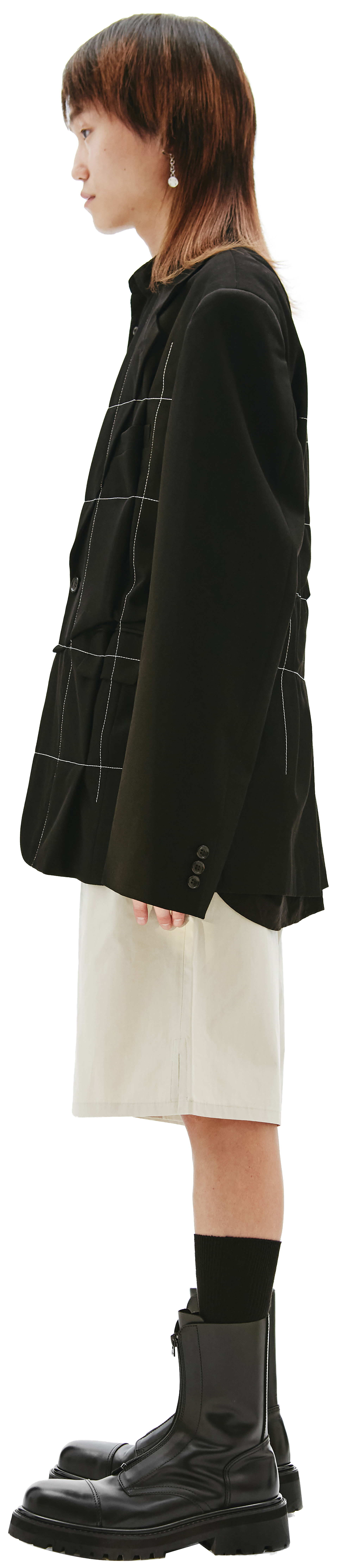 Comme des Garcons Homme plus Черный пиджак из шерсти