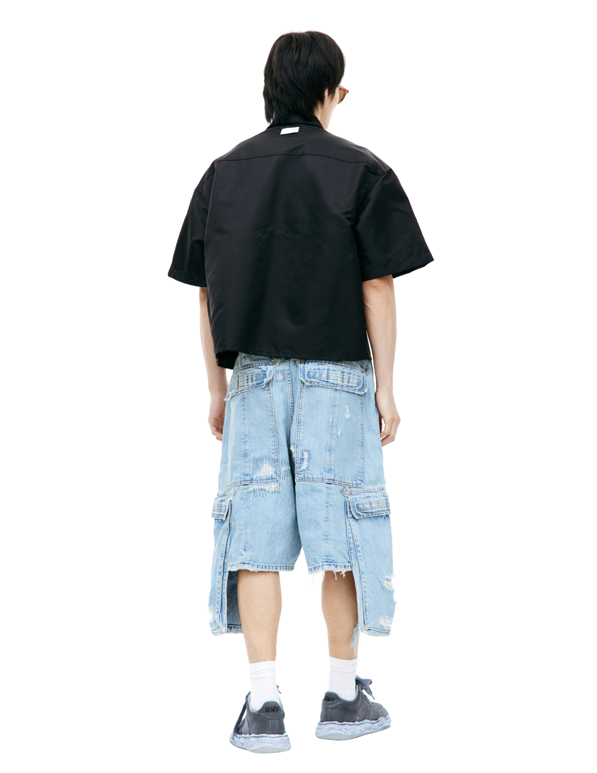 B1ARCHIVE Черная рубашка с коротким рукавом