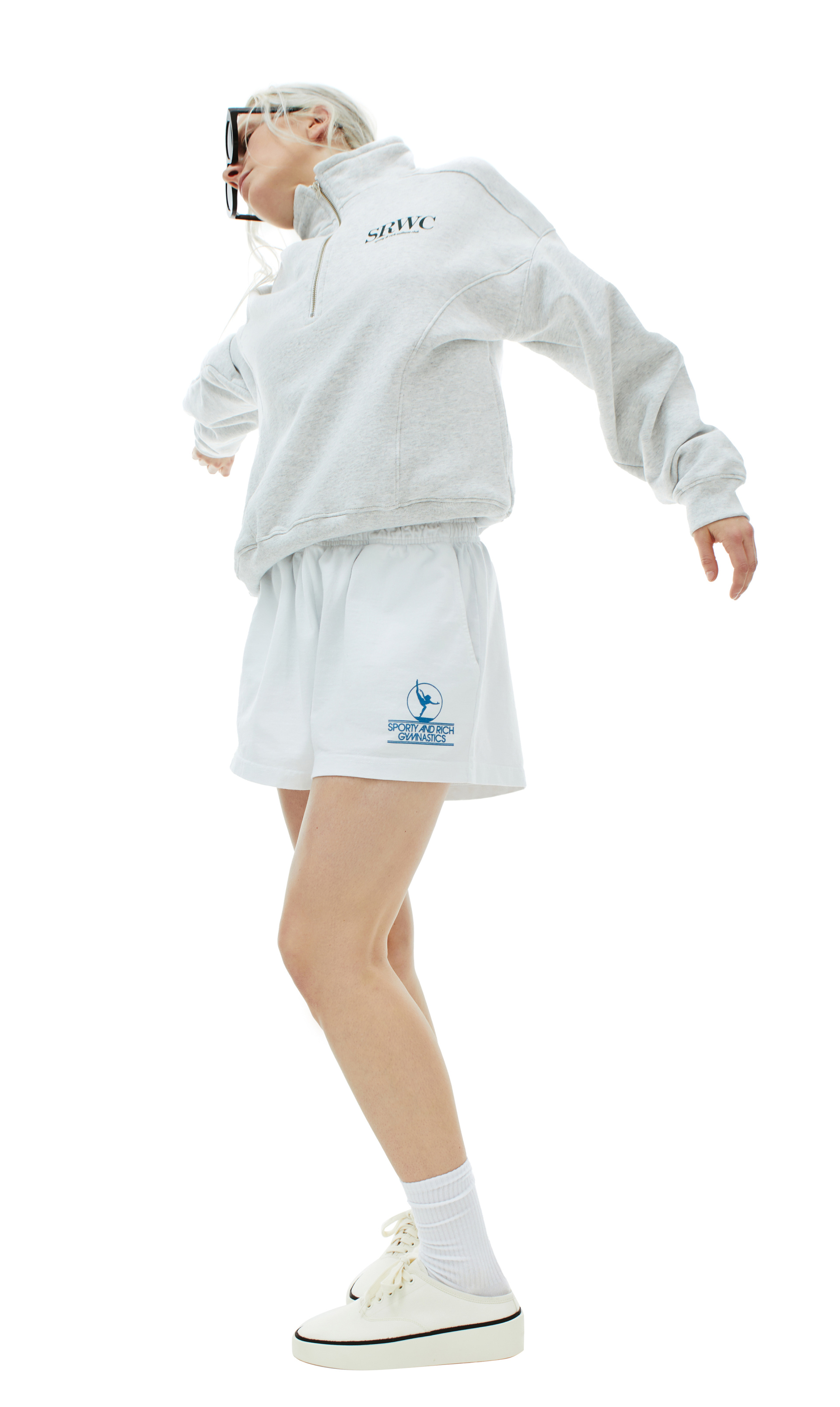 SPORTY & RICH Свитшот с воротником на молнии