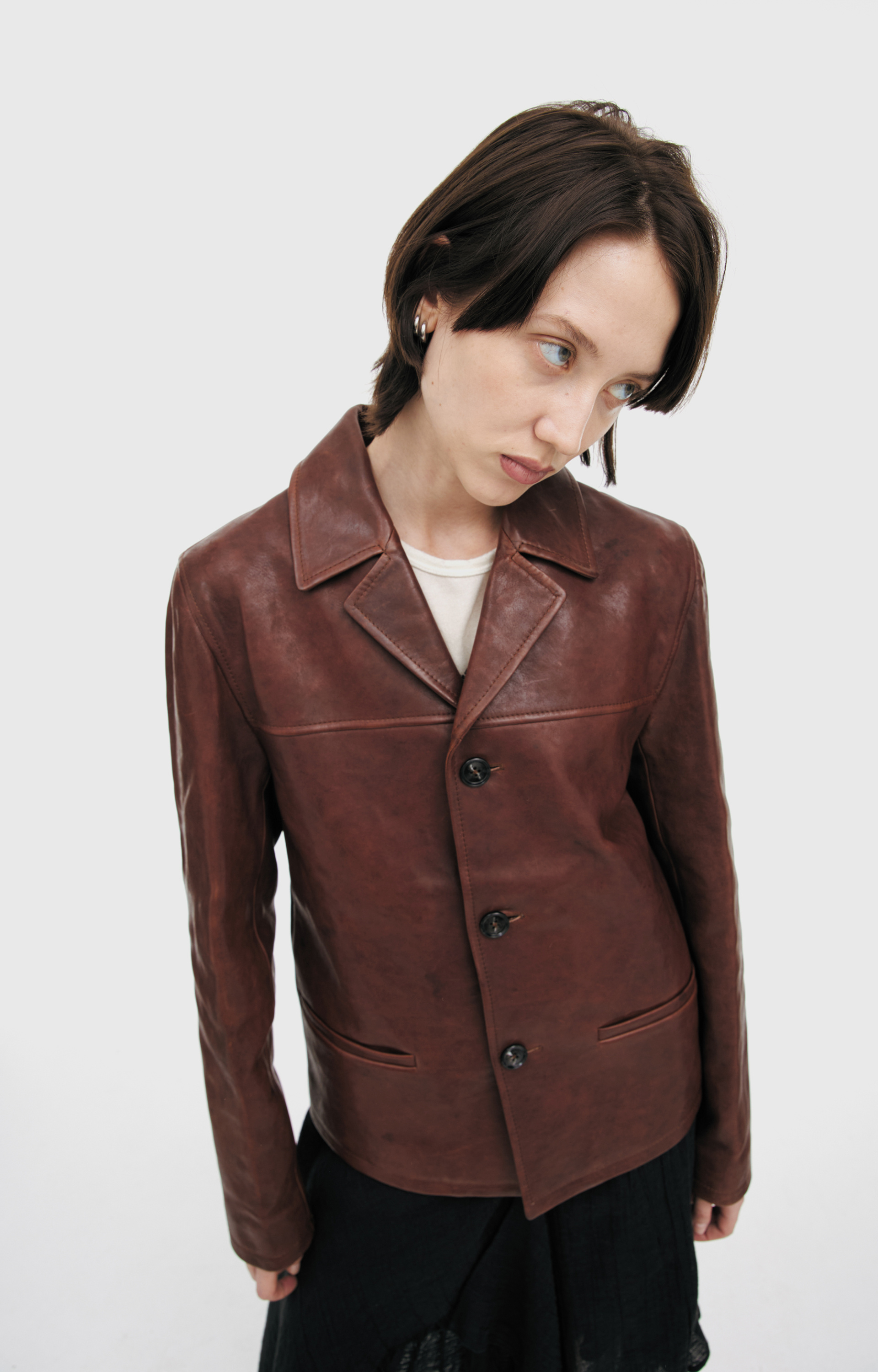 Ann Demeulemeester Полупальто из кожи