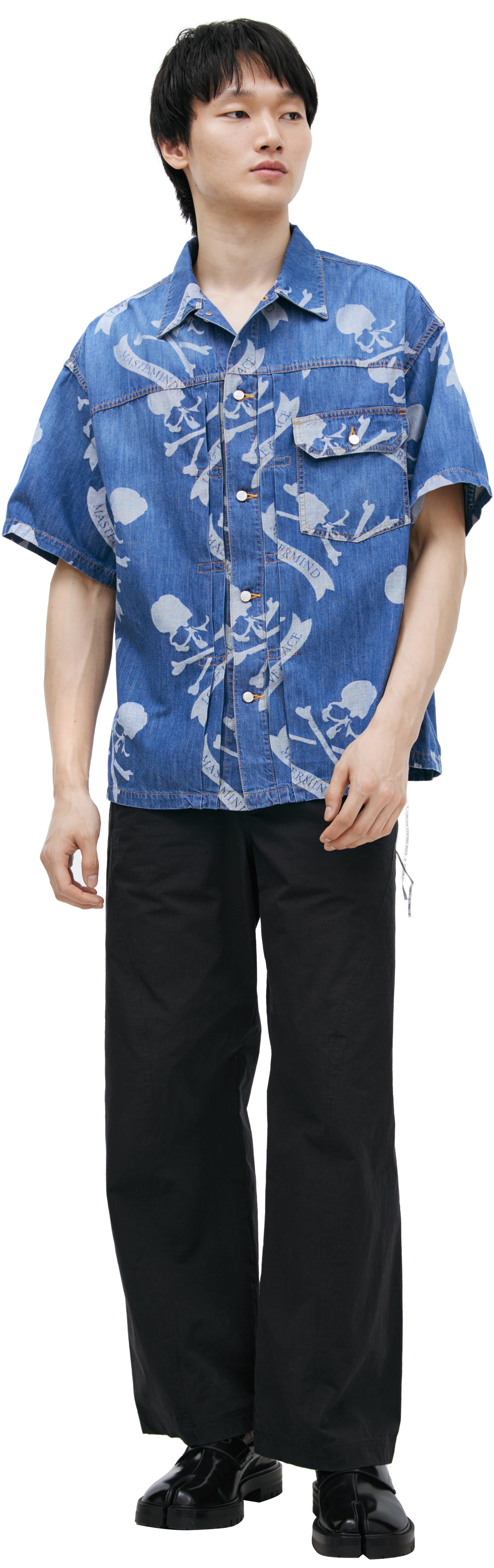 Mastermind WORLD Джинсовая рубашка с монопринтом