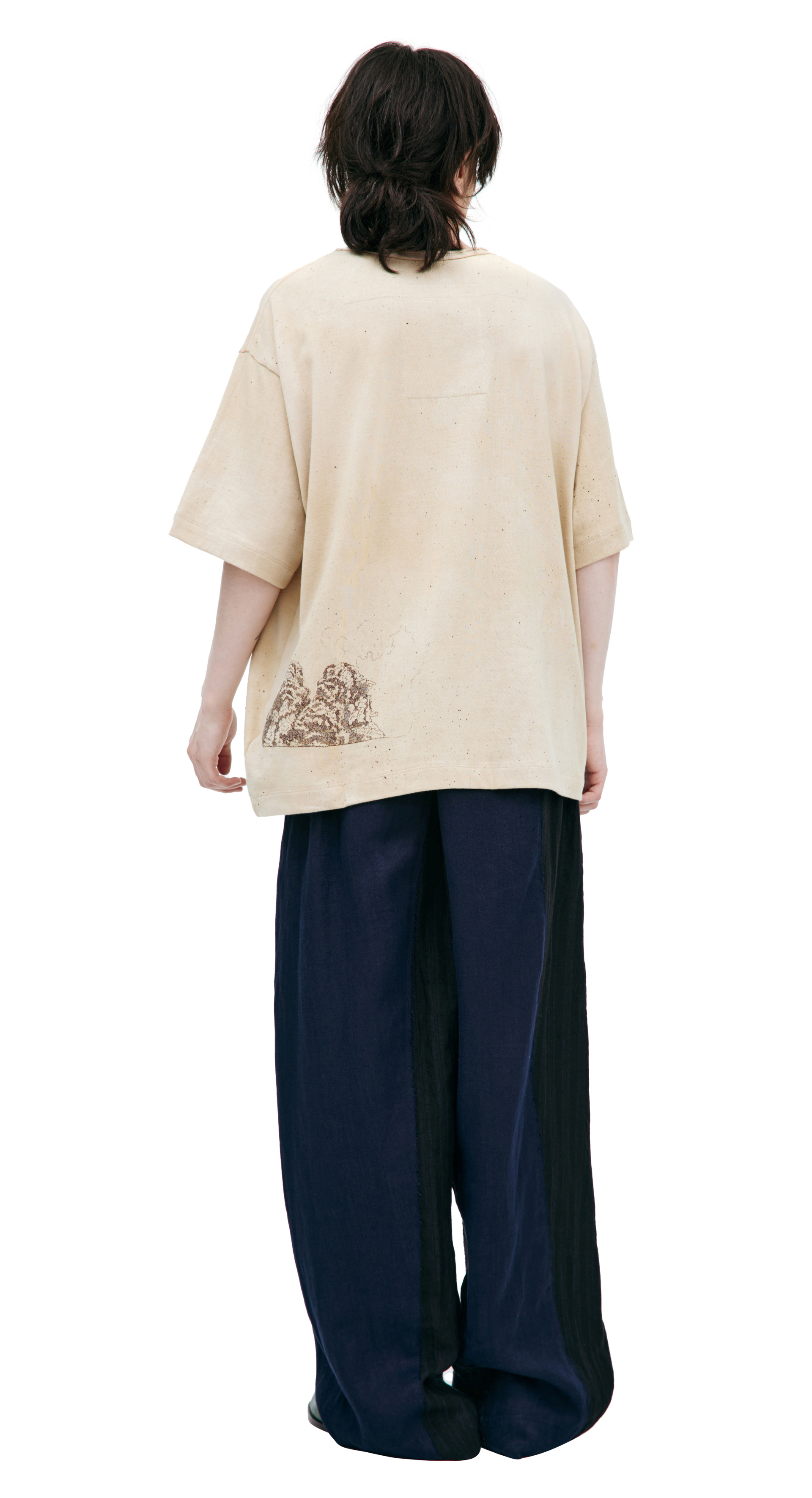 Ziggy Chen Футболка-0M2520203 в черной краске, песочная