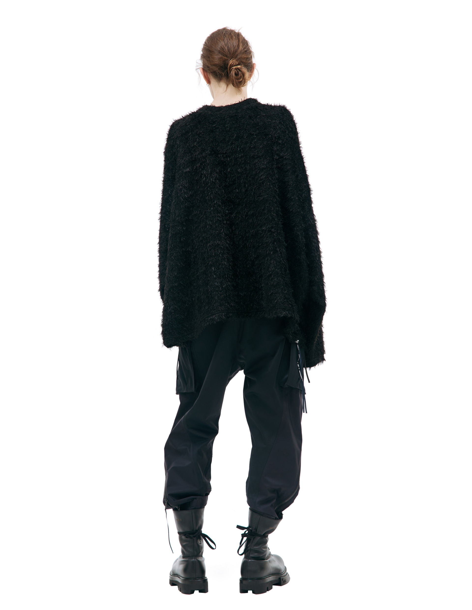 Mastermind WORLD Свитер-MW23S11-SW002-606/BLACK огромный белый череп на спине, мохровый, черный