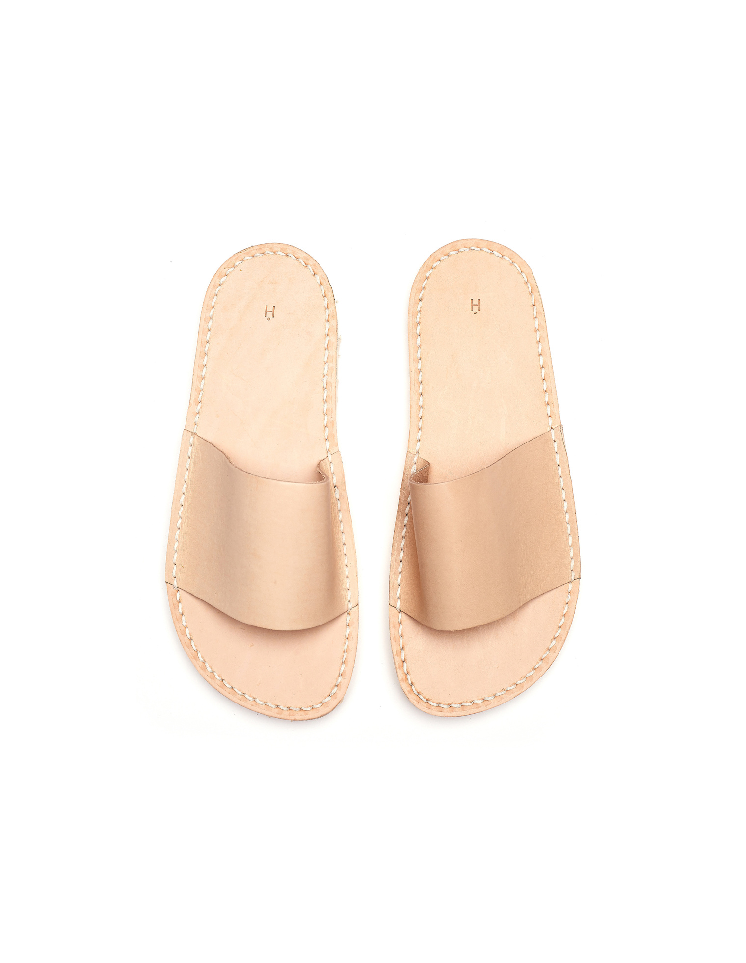 Hender Scheme Тапки Atelier из бежевой кожи