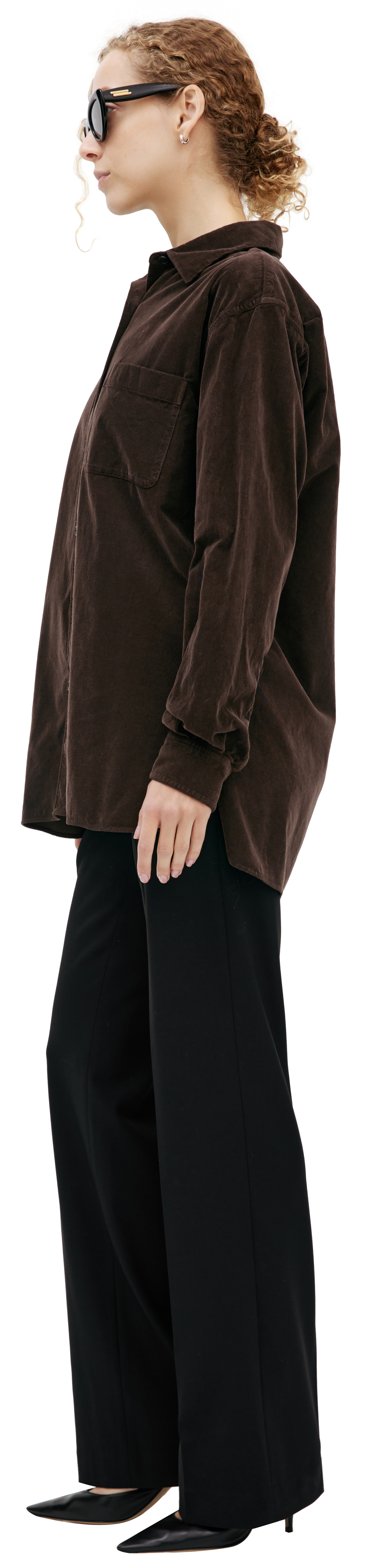 The Row Вельветовая рубашка на пуговицах