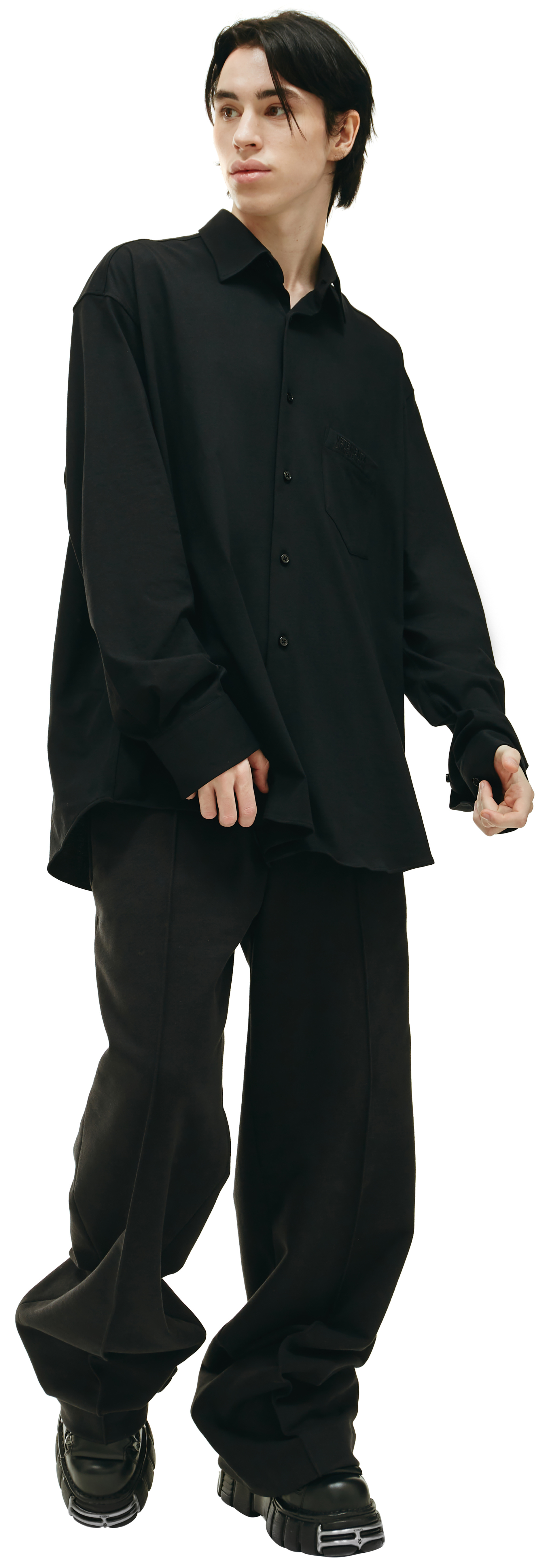 VETEMENTS Черная оверсайз рубашка