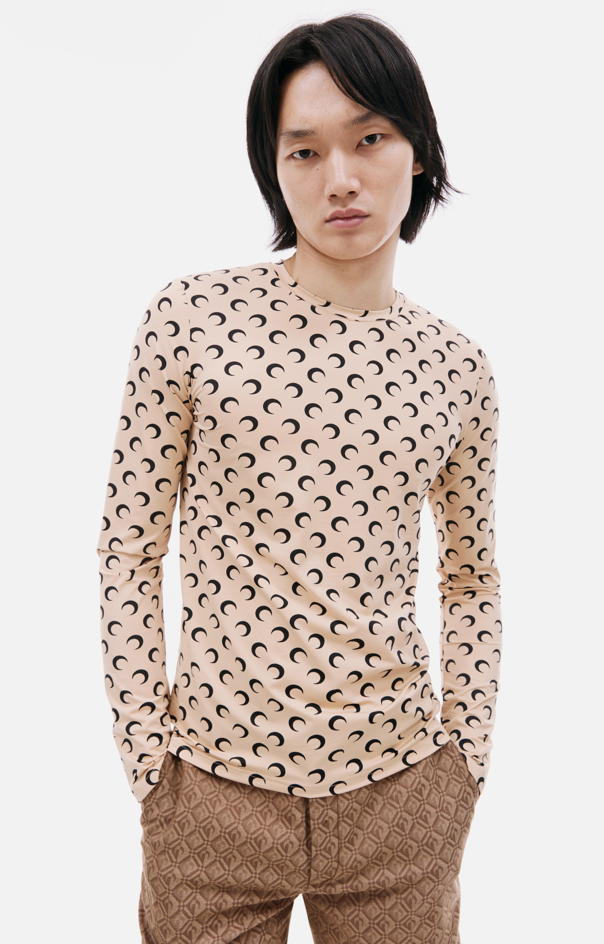 MARINE SERRE Лонгслив с монопринтом Moon