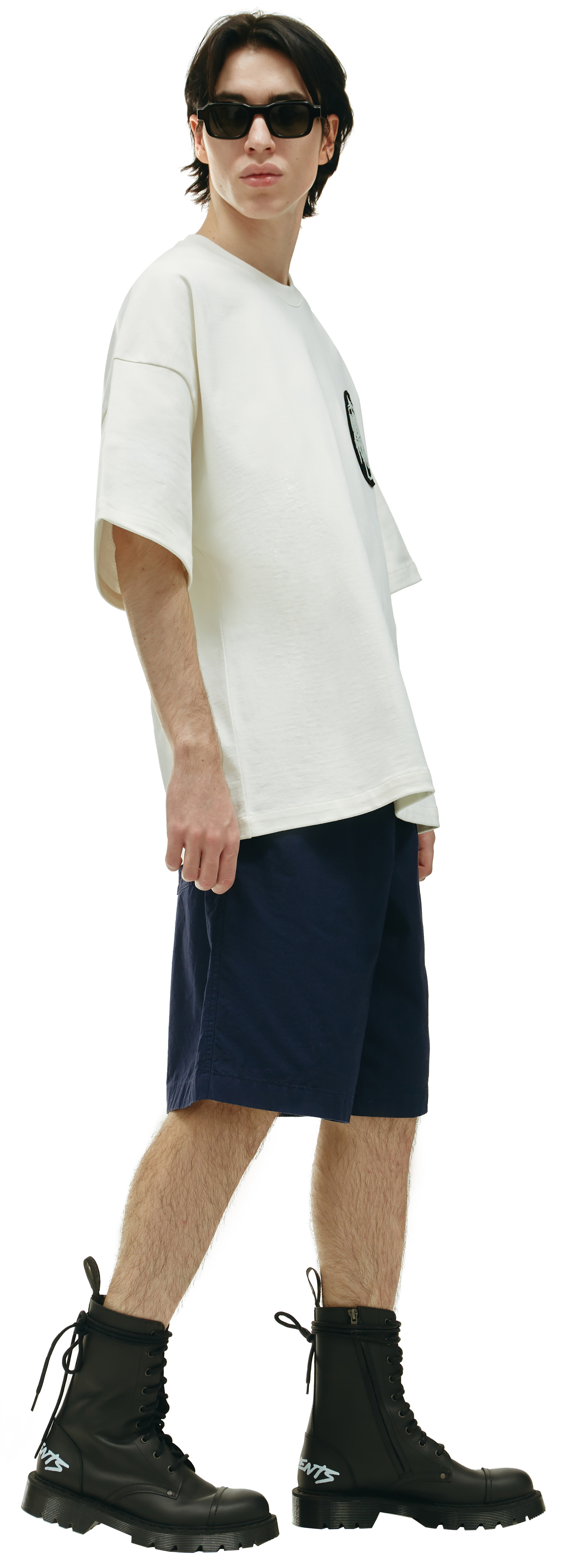 Jil Sander Оверсайз футболка с нашивкой Телец