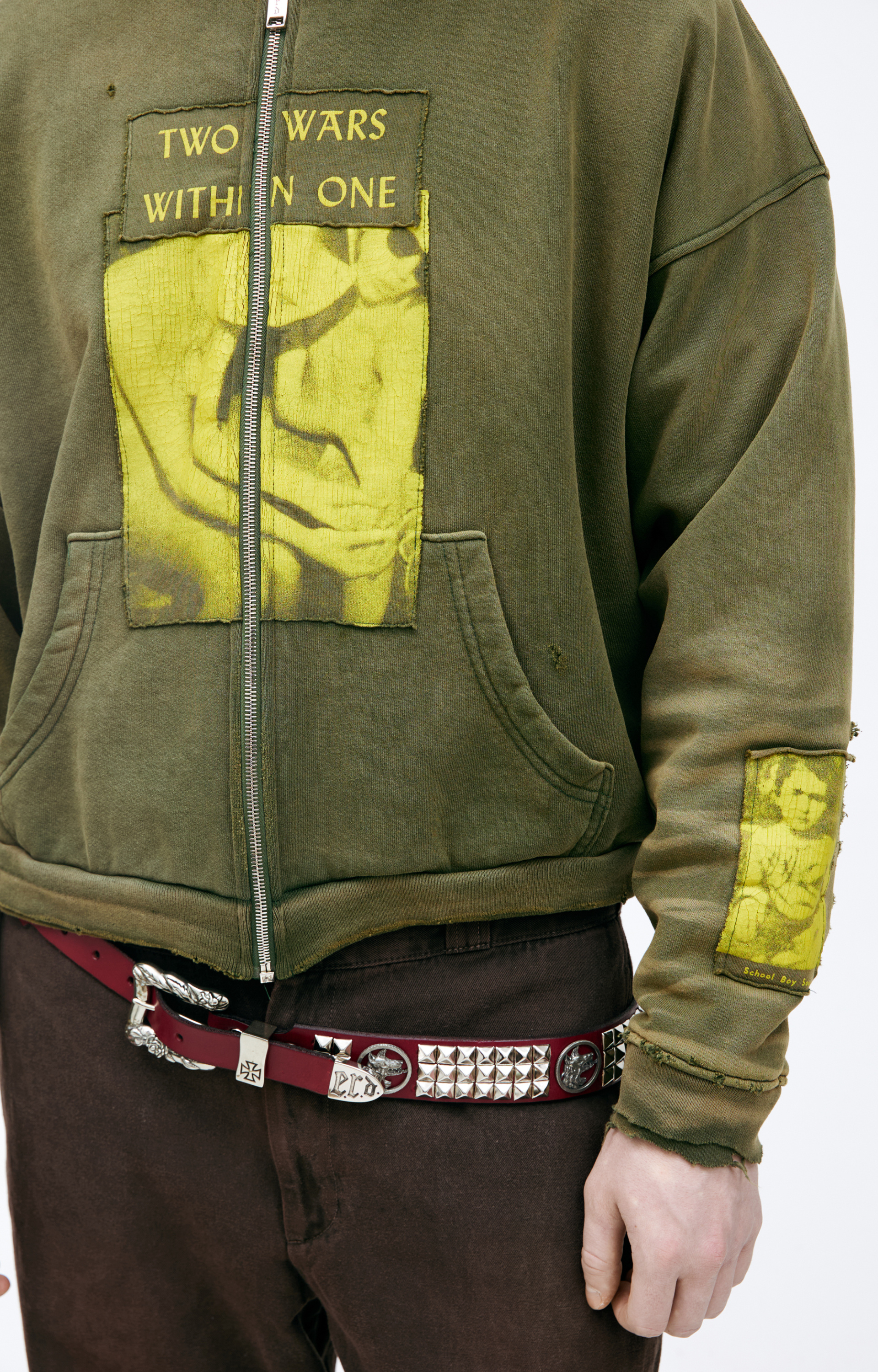 Enfants Riches Déprimés Хаки худи на молнии