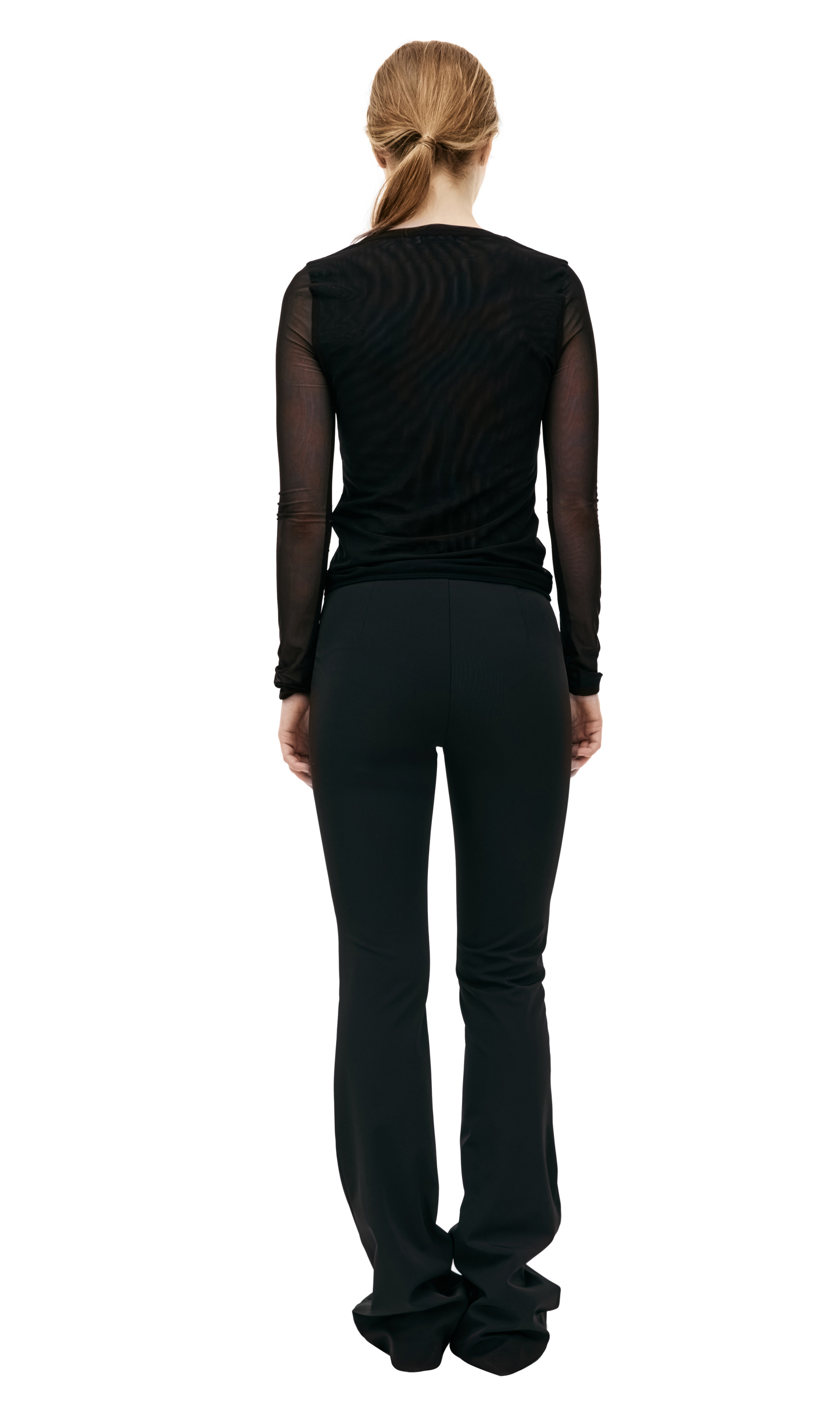 Blumarine Полупрозрачный лонгслив с логотипом из страз