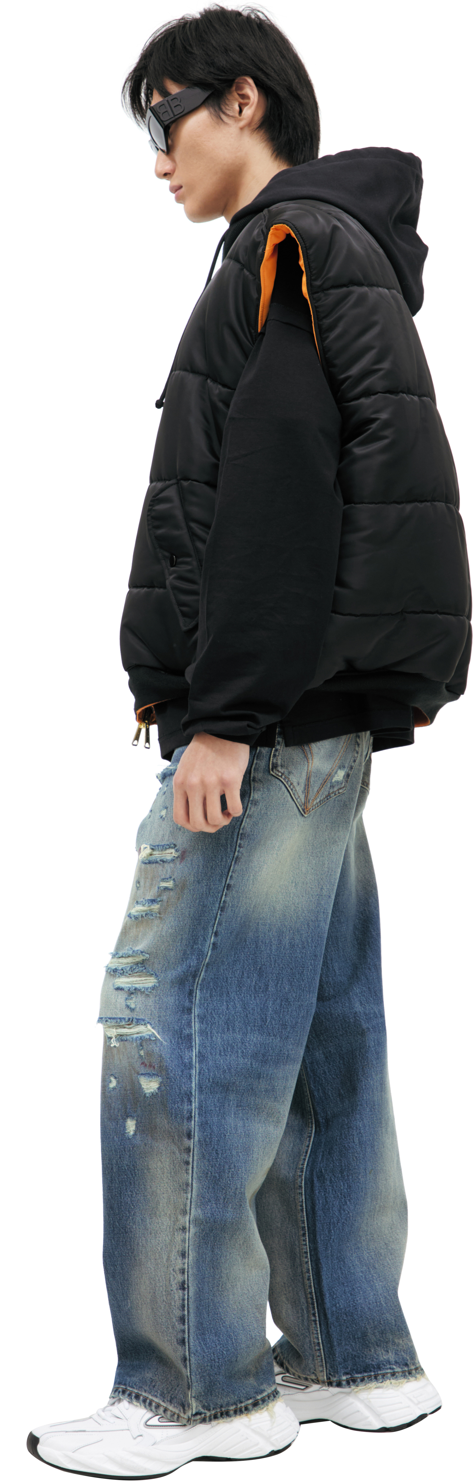 VETEMENTS Двусторонний жилет-бомбер с капюшоном