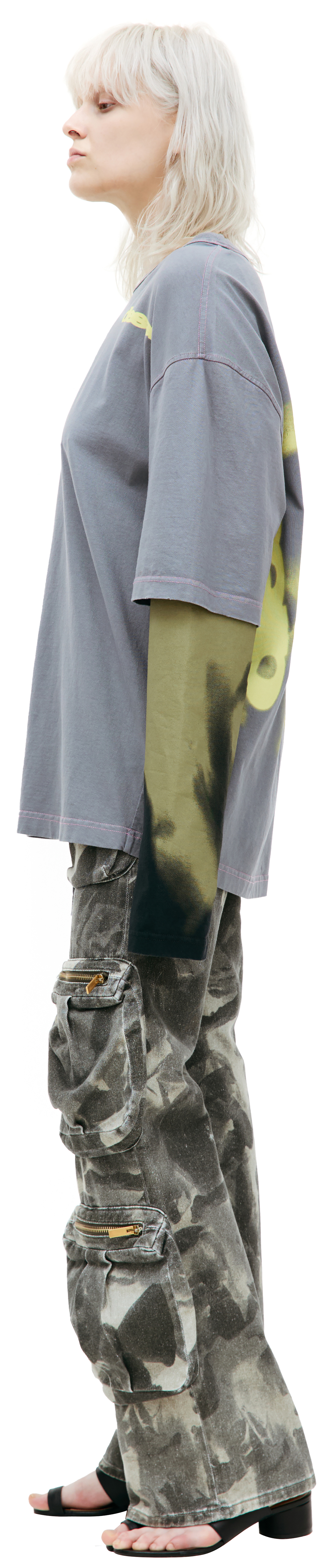 Diesel Лонгслив T-Wesher с тай дай рукавами