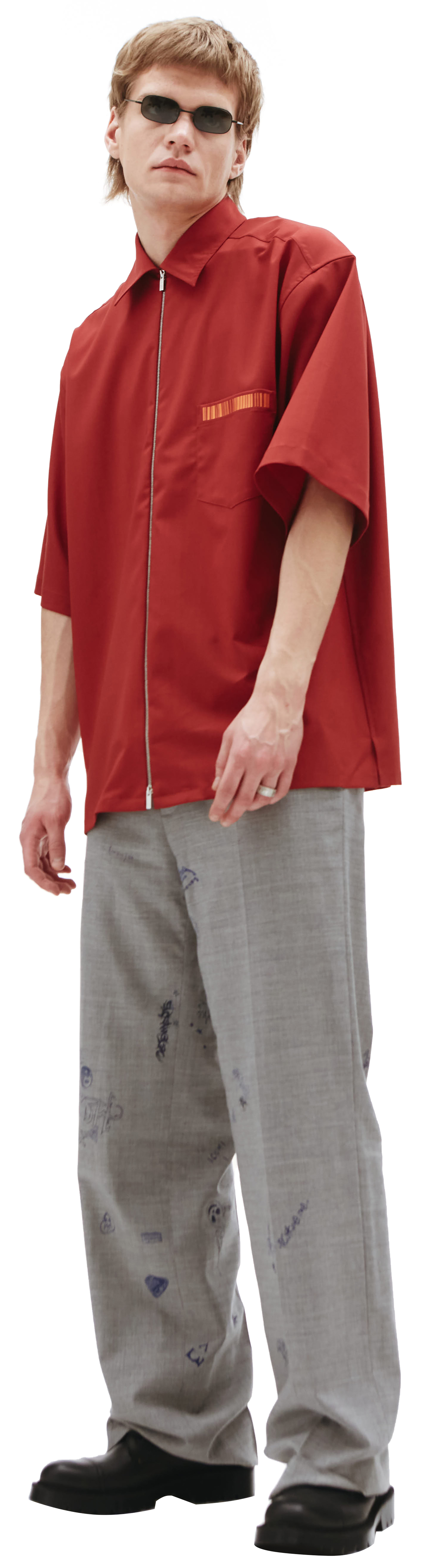 VTMNTS Красная рубашка на молнии