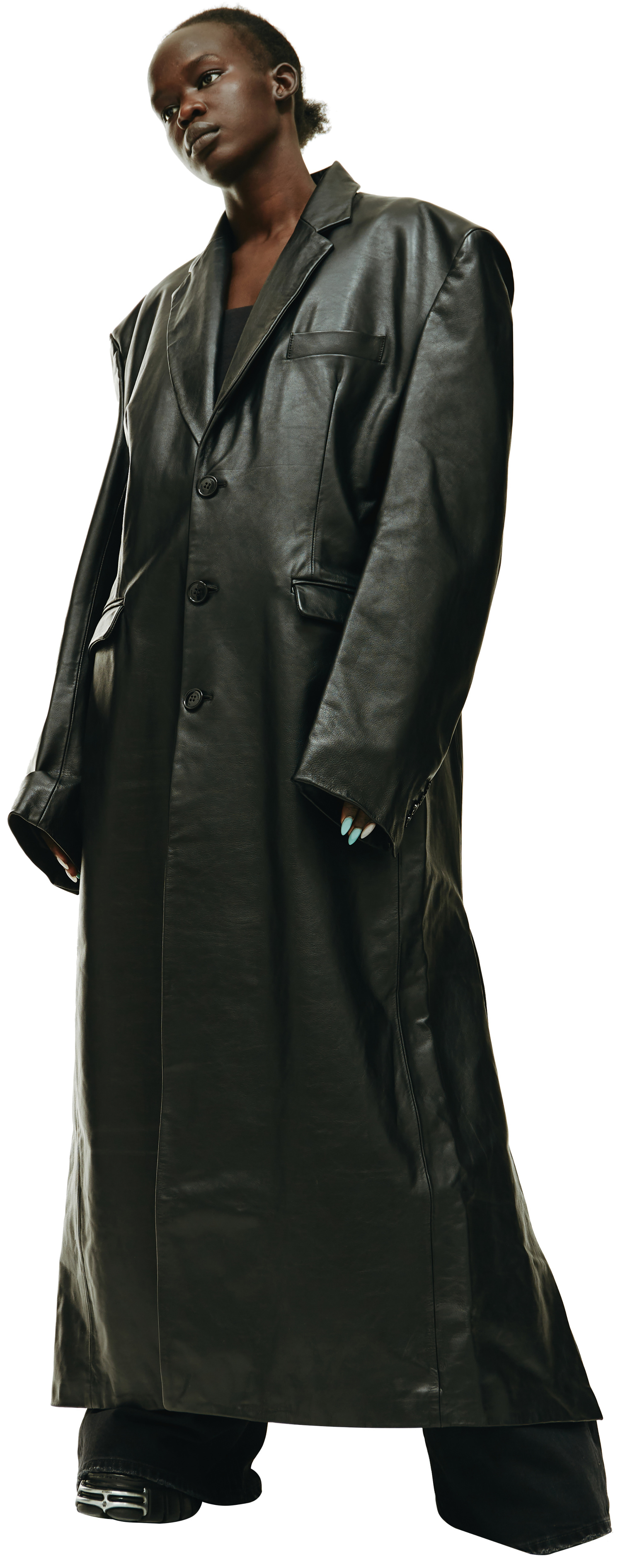 VETEMENTS Кожаное оверсайз пальто