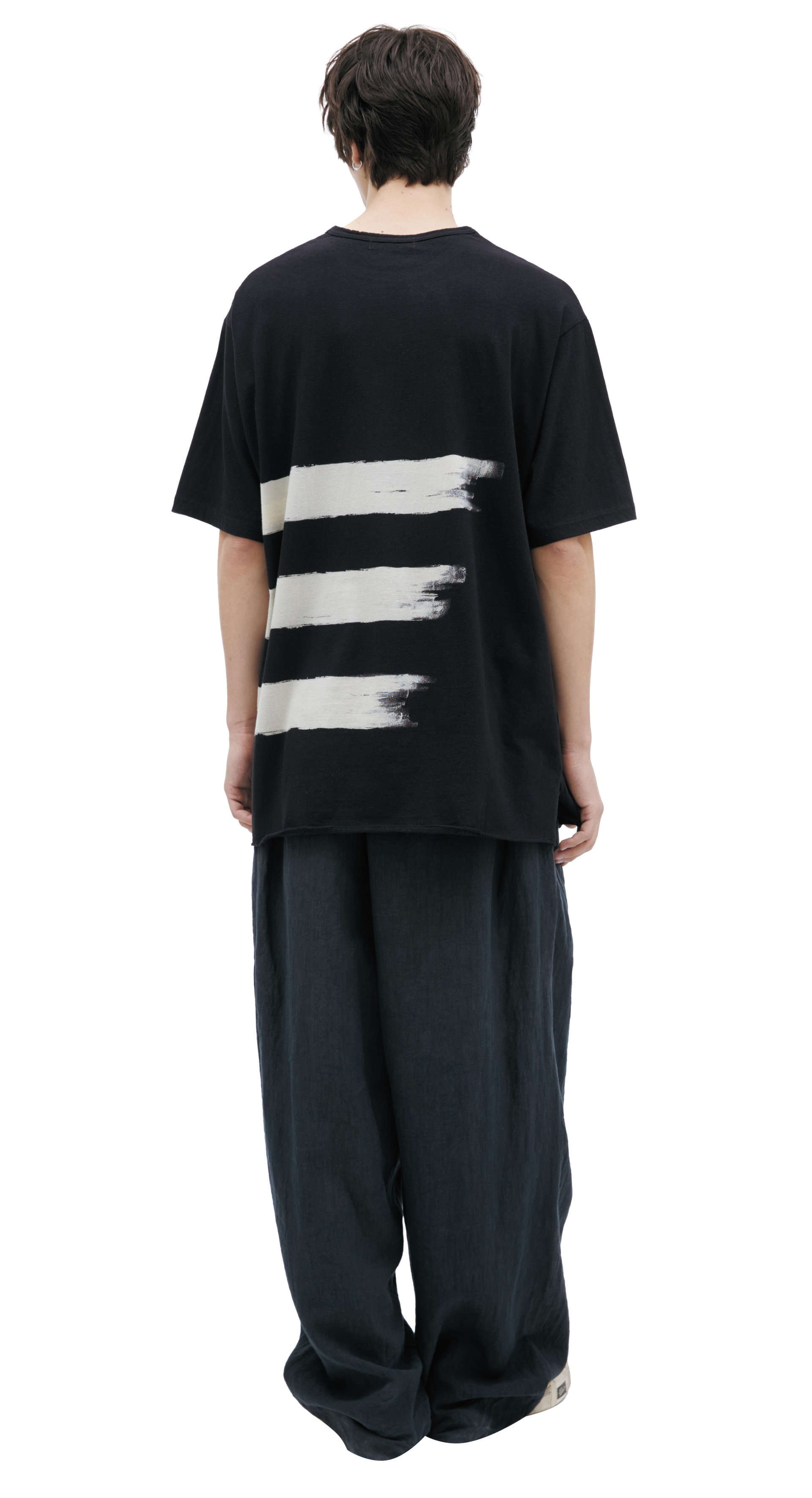 Yohji Yamamoto Футболка с эффектом краски