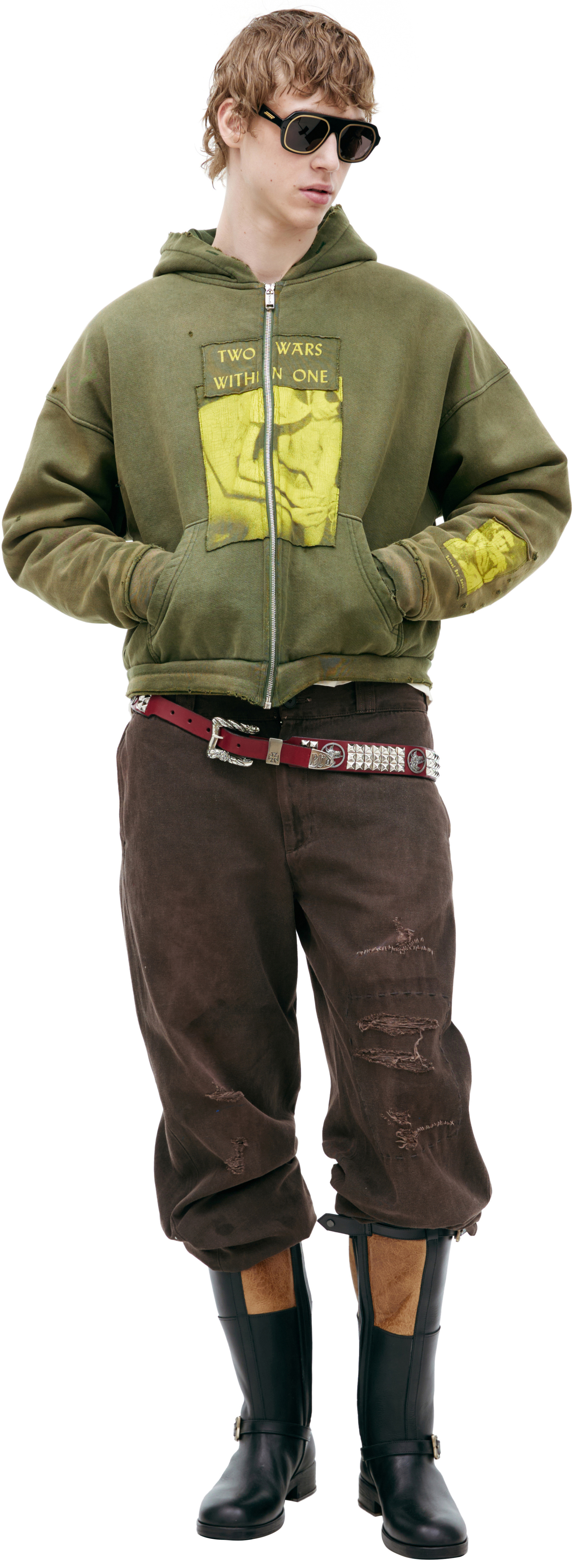 Enfants Riches Déprimés Хаки худи на молнии