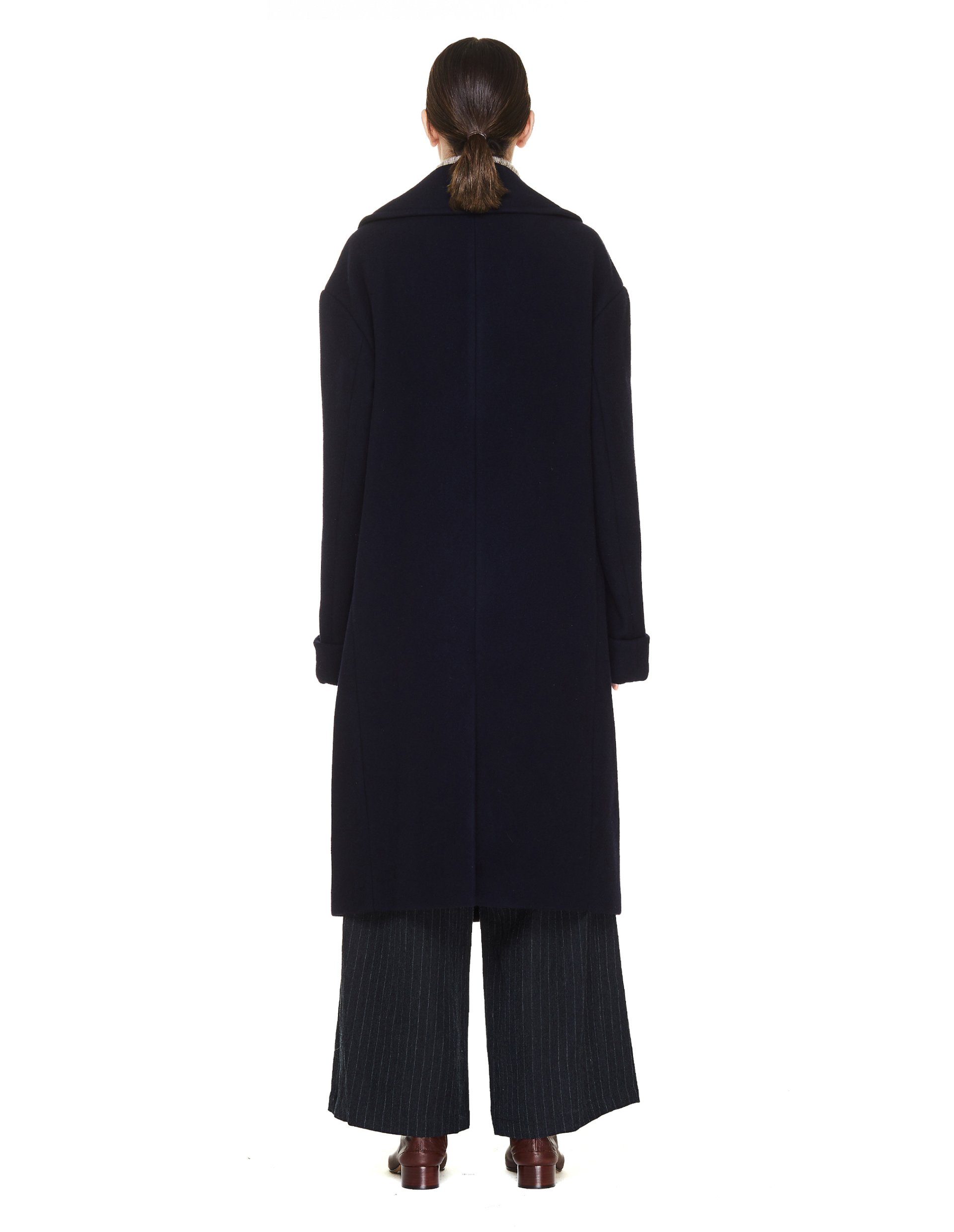 Y\'s Темно-синее пальто из шерсти