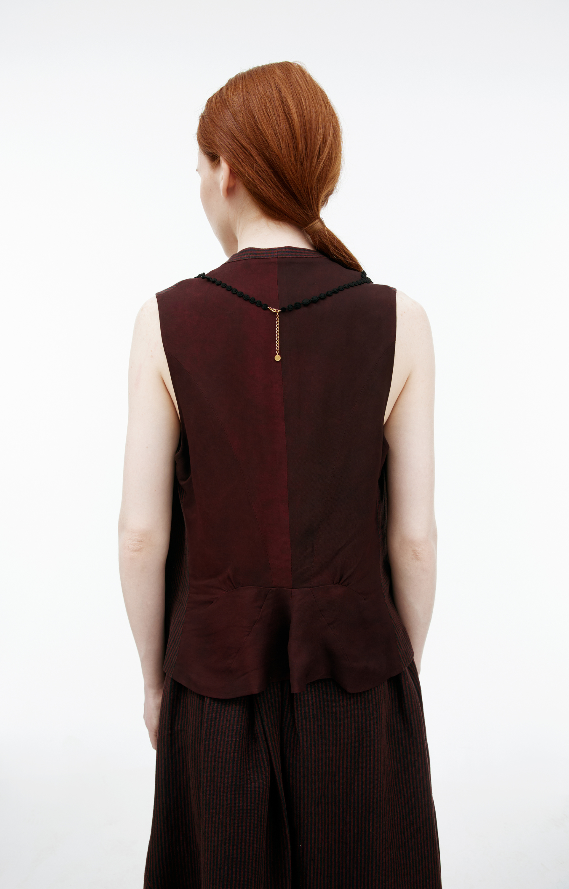 Ziggy Chen Однобортный жилет в полоску