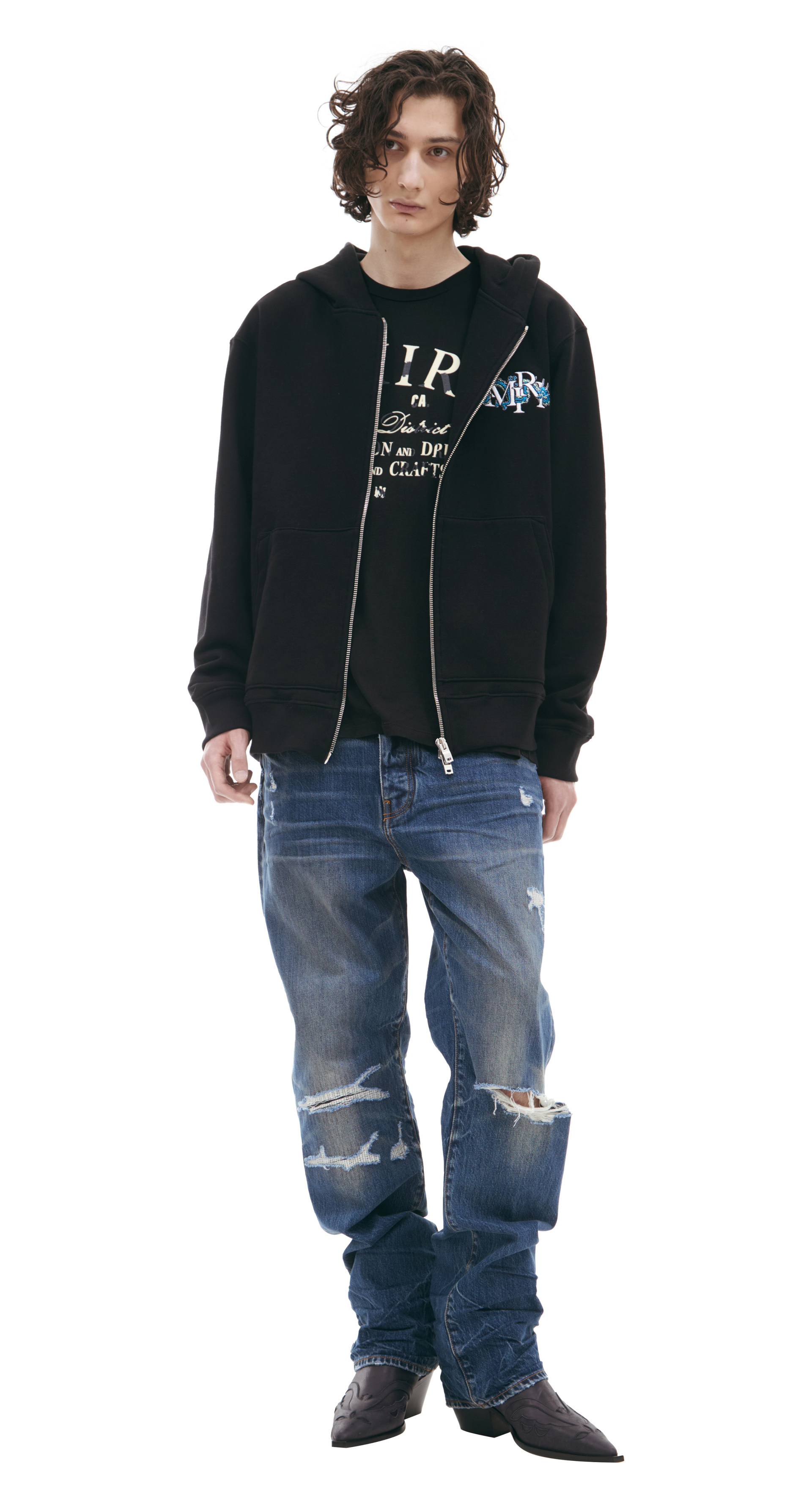 AMIRI Черное худи на молнии