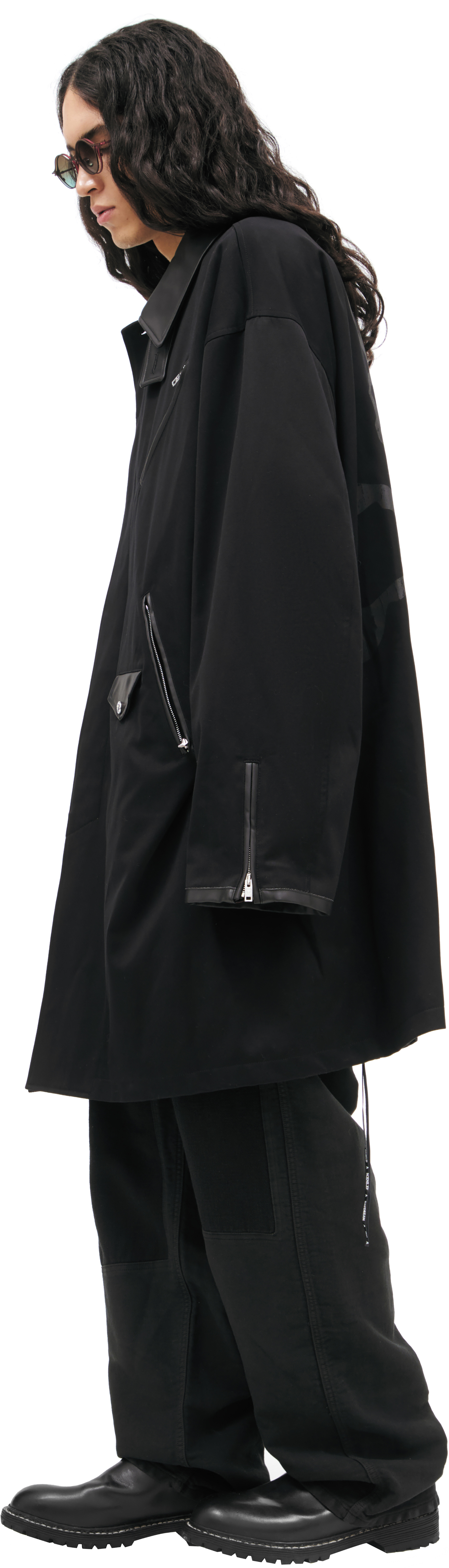 Mastermind WORLD Черное пальто с логотипом